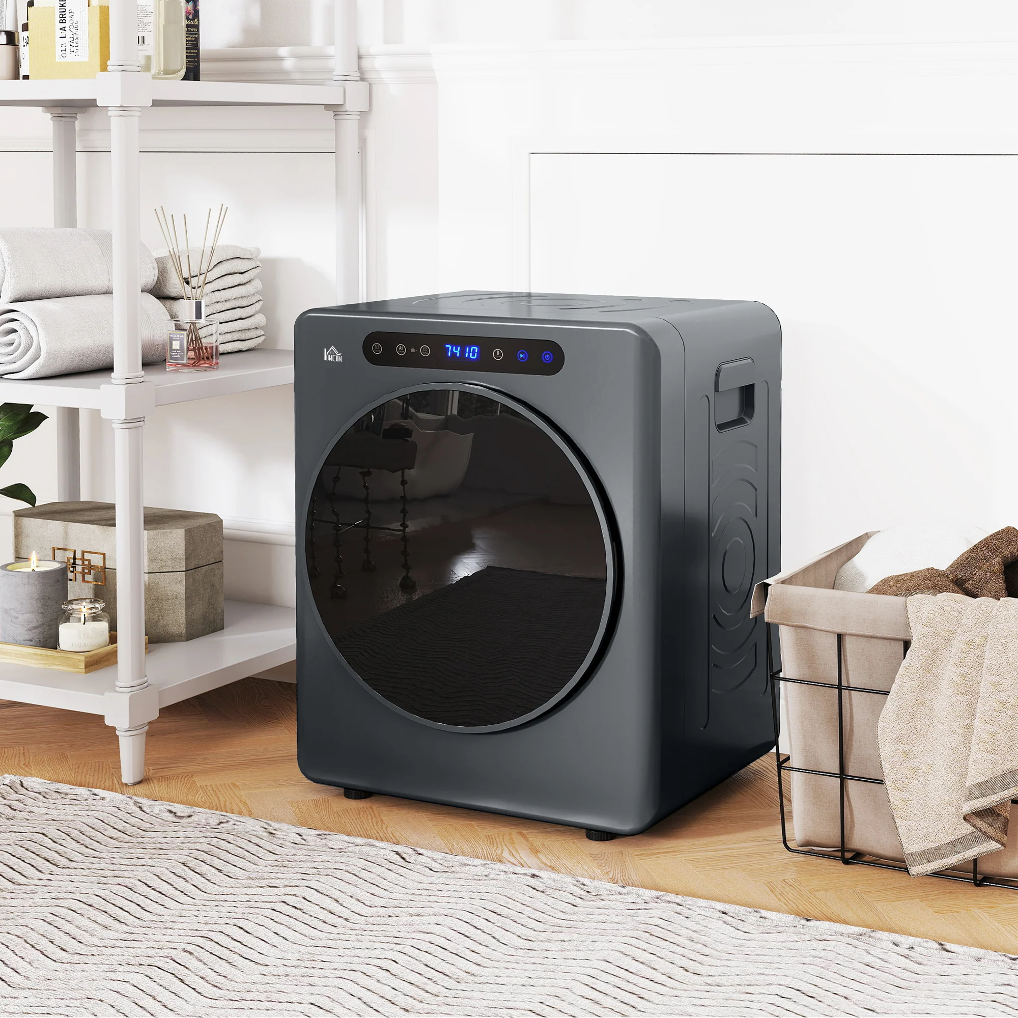 HOMCOM 4kg Portable Vented Tumble Dryer Machine With Timer, 6 Heat Settings - Image 11