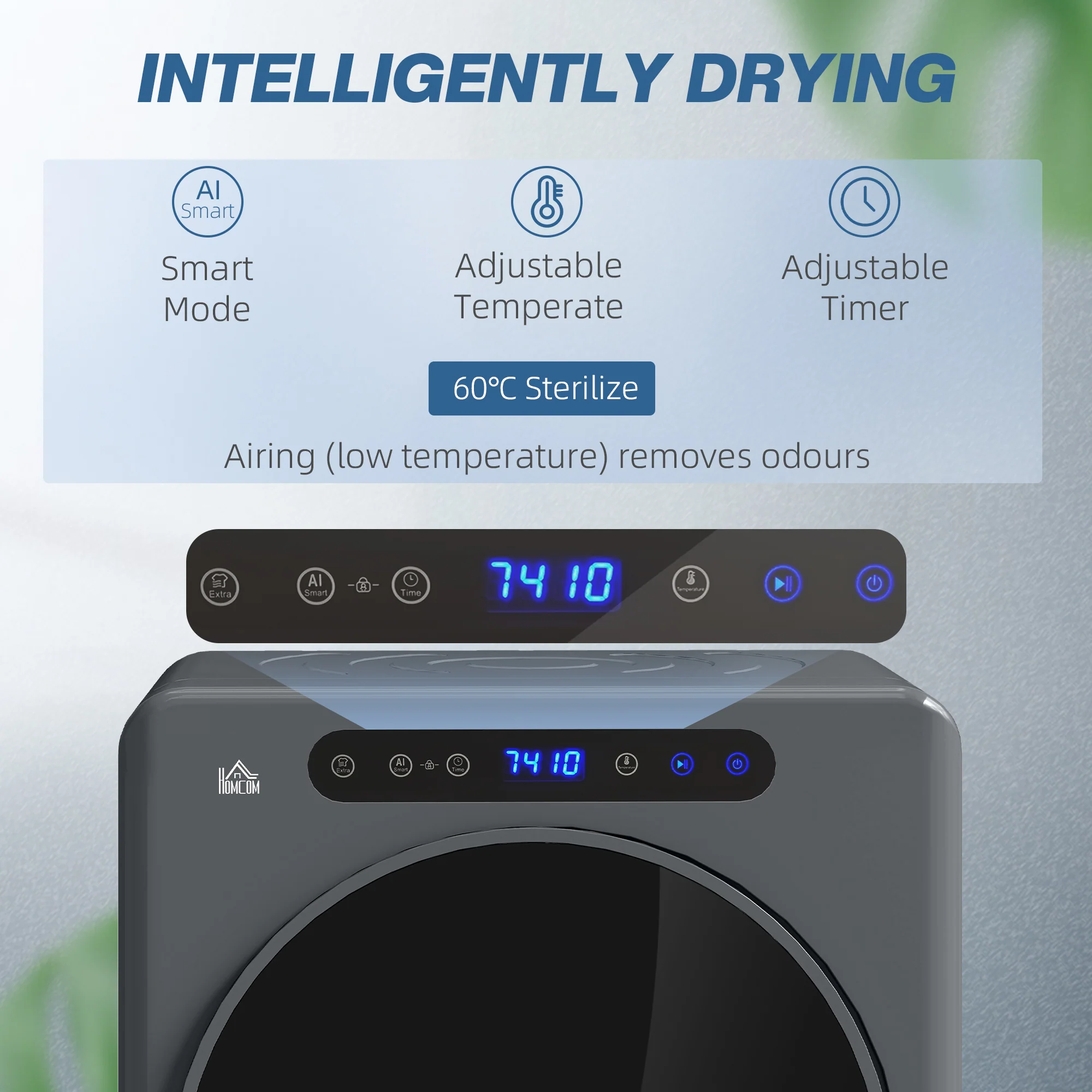 HOMCOM 4kg Portable Vented Tumble Dryer Machine With Timer, 6 Heat Settings - Image 12