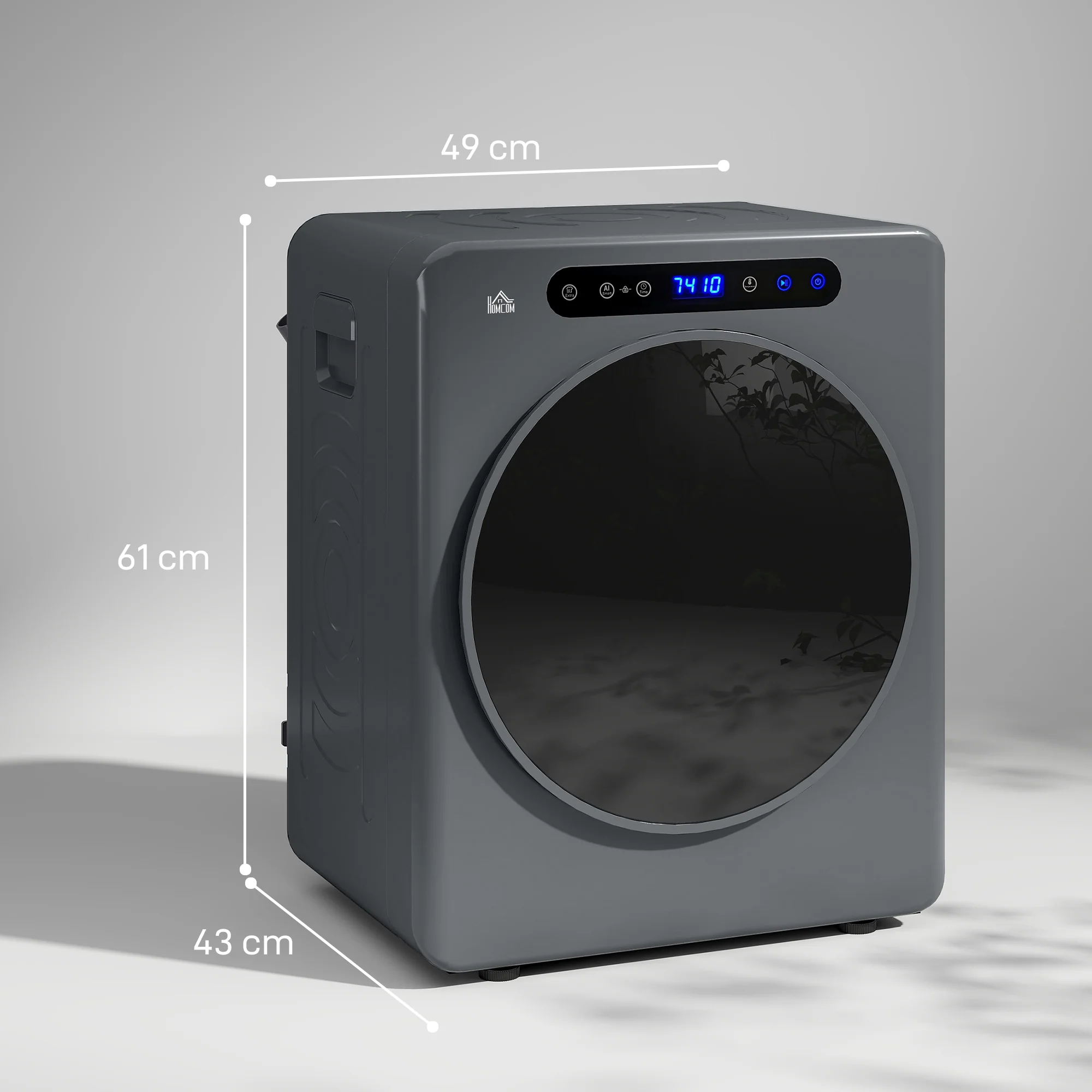 HOMCOM 4kg Portable Vented Tumble Dryer Machine With Timer, 6 Heat Settings - Image 14