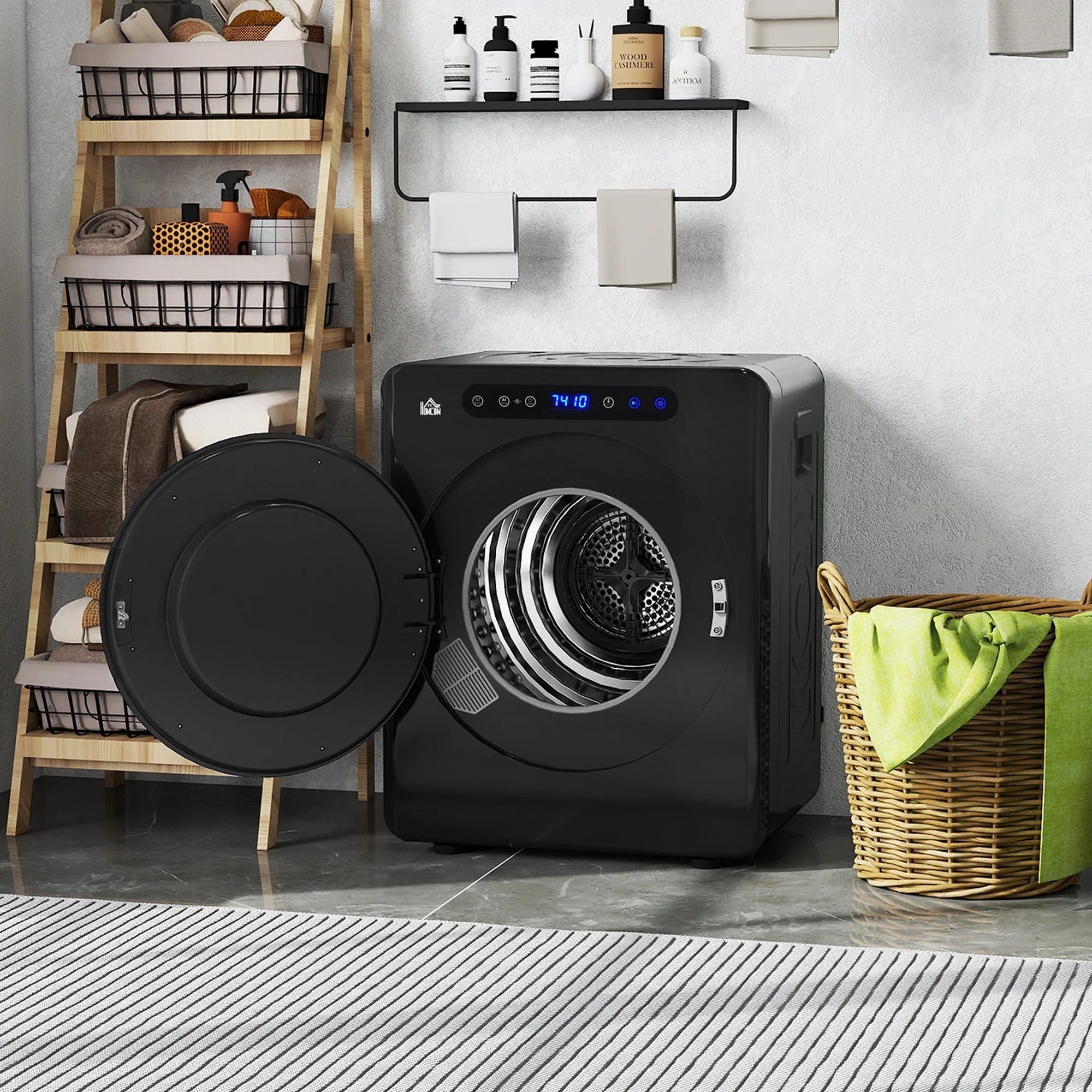 HOMCOM 4kg Portable Vented Tumble Dryer Machine With Timer, 6 Heat Settings - Image 9