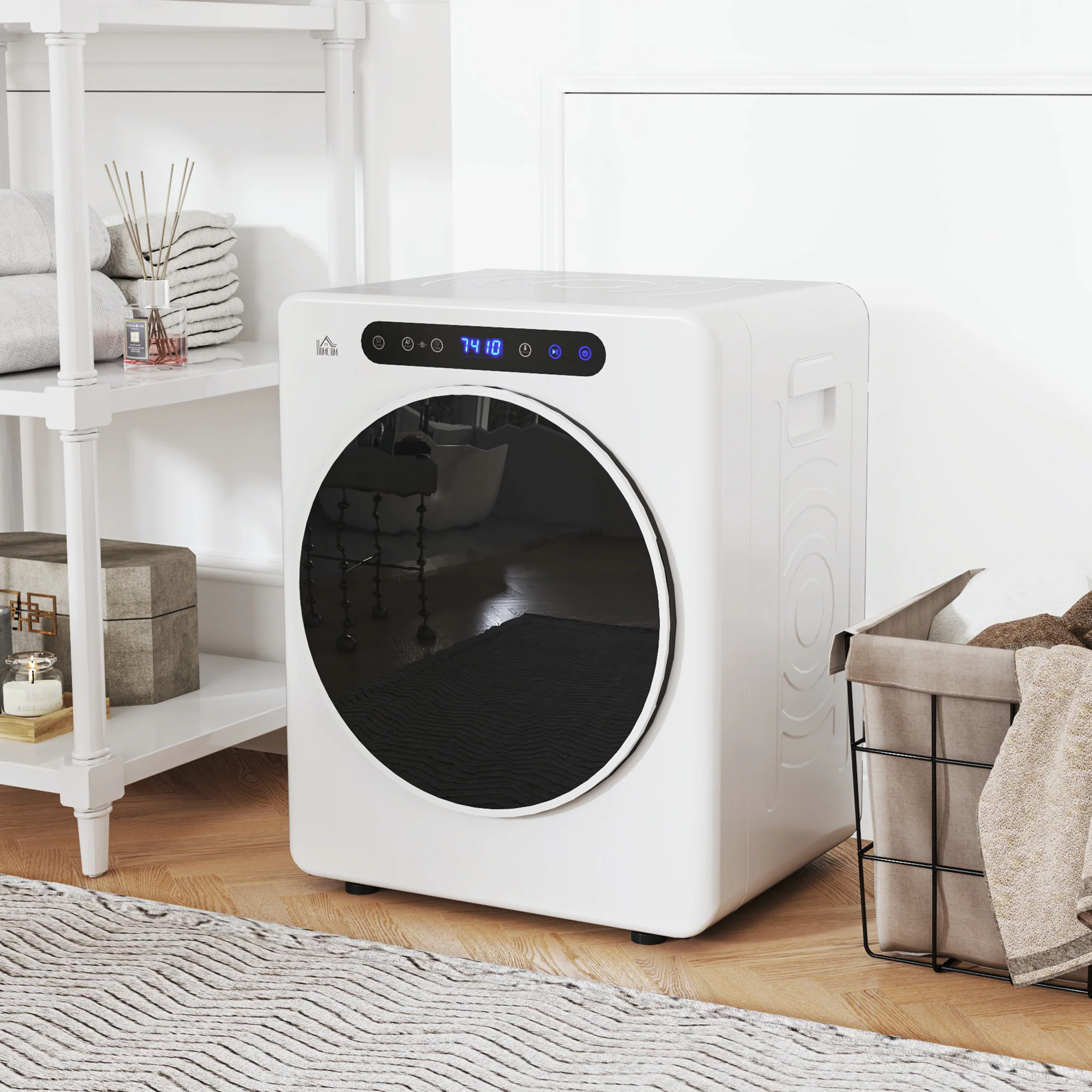 HOMCOM 4kg Portable Vented Tumble Dryer Machine With Timer, 6 Heat Settings - Image 2