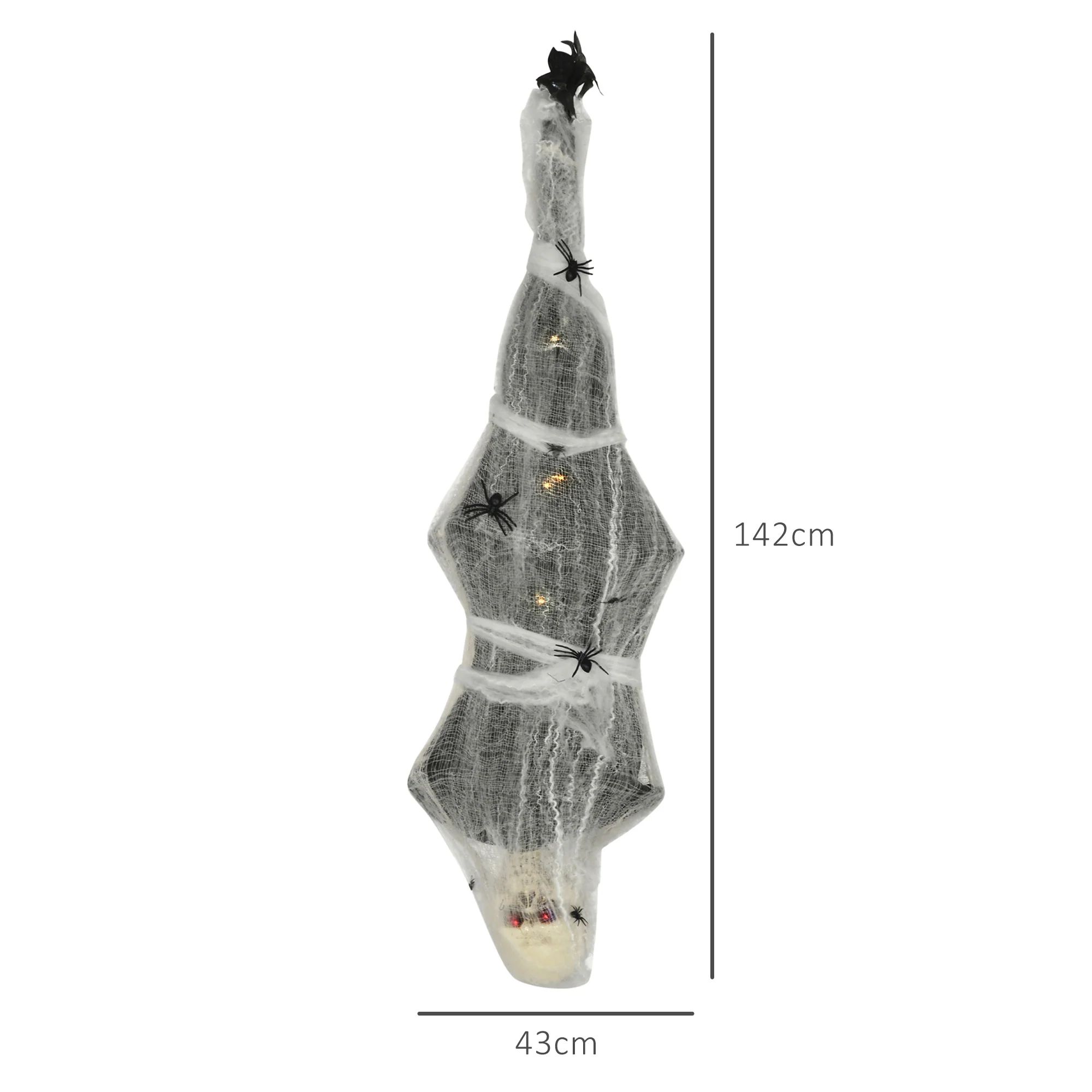 HOMCOM 5.5ft Animated Halloween Decoration Hanging Mummy with Spider Web - Image 3