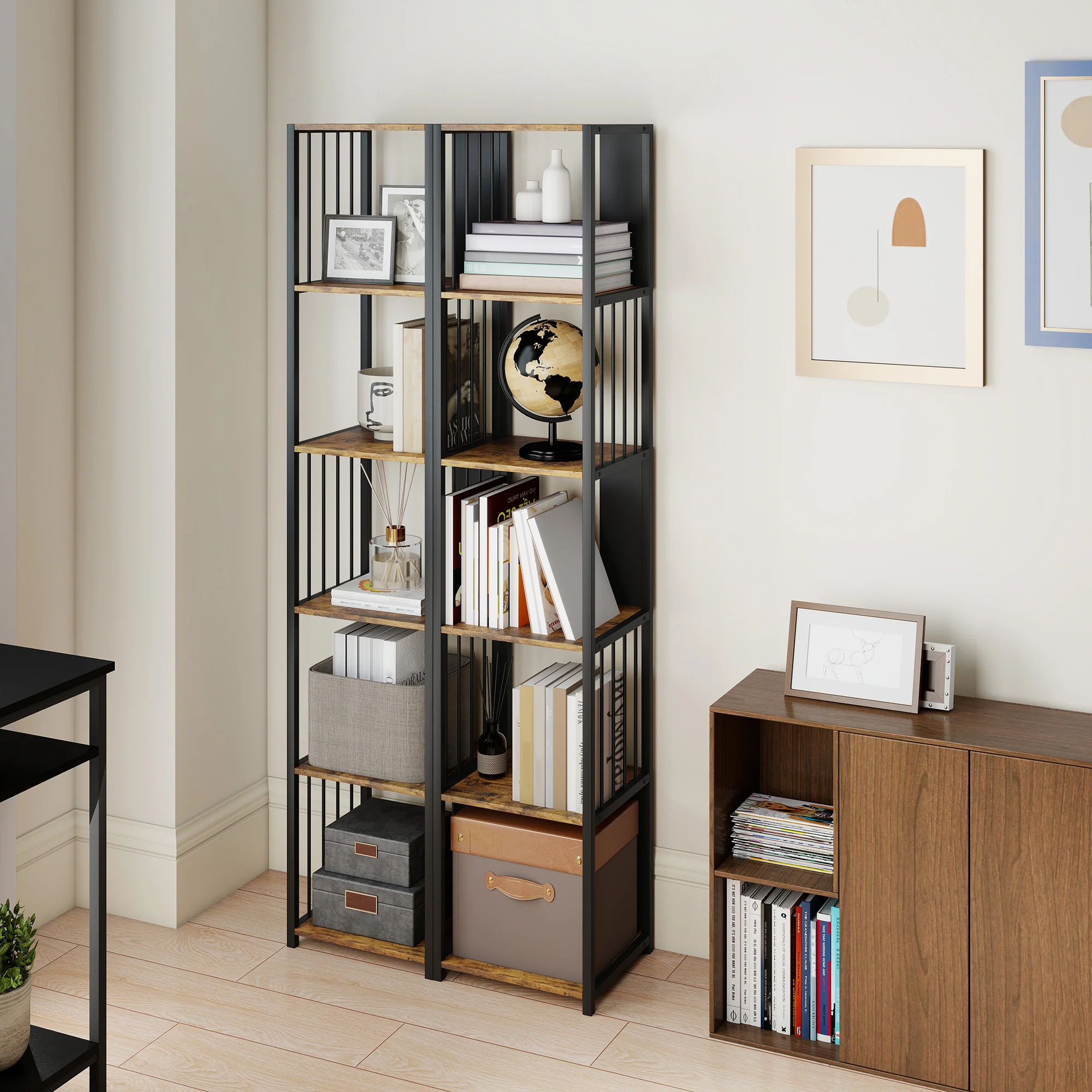 HOMCOM 5-Tier Bookshelf, Freestanding Display Storage Unit - Image 17