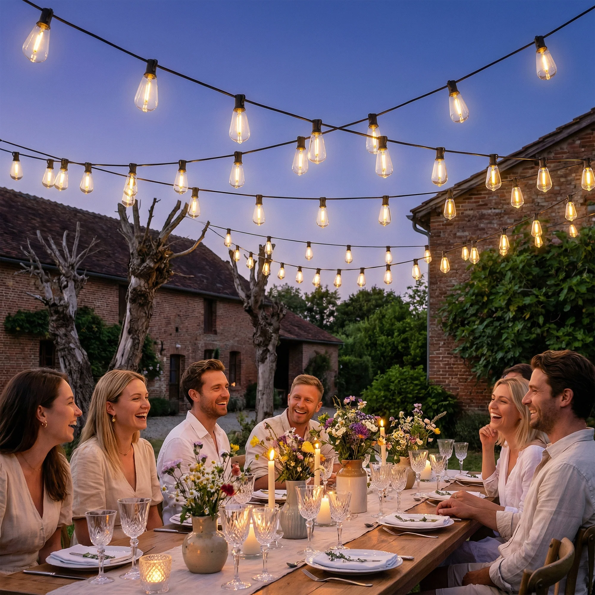 HOMCOM 50 LED Curtain Lights, IP44 Waterproof Fairy Curtain Lights, Warm White - Image 8