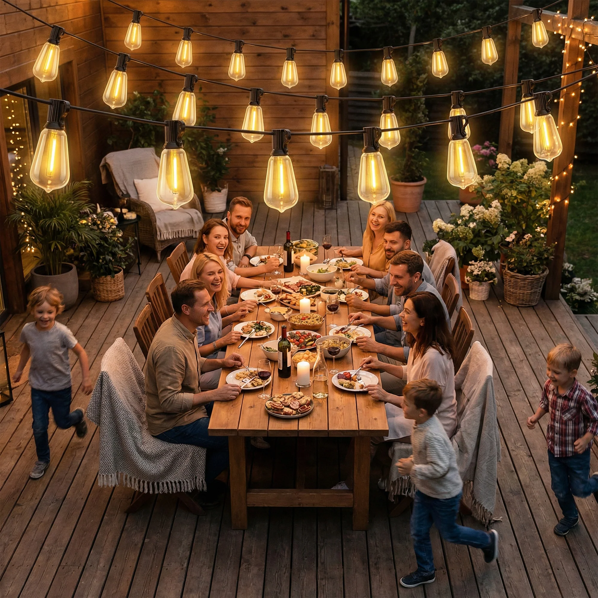 HOMCOM 50 LED Curtain Lights, IP44 Waterproof Fairy Curtain Lights, Warm White - Image 9