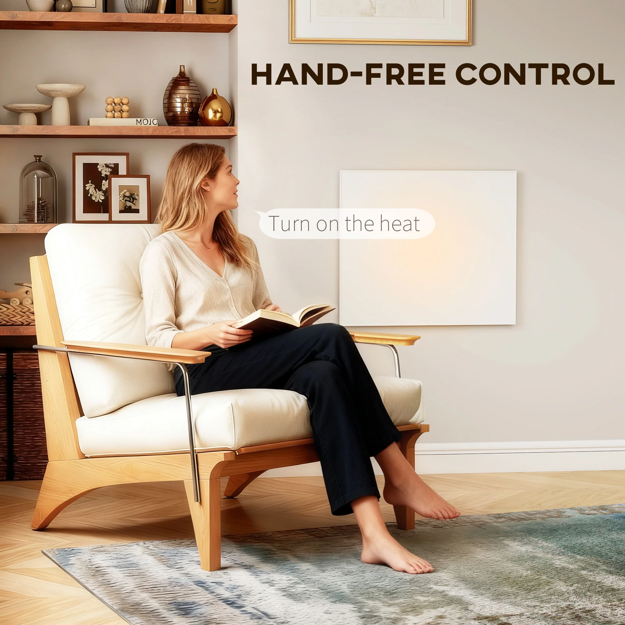 HOMCOM 520W Smart Electric Heater, Wall Far Infrared Panel Radiator, White - Image 6