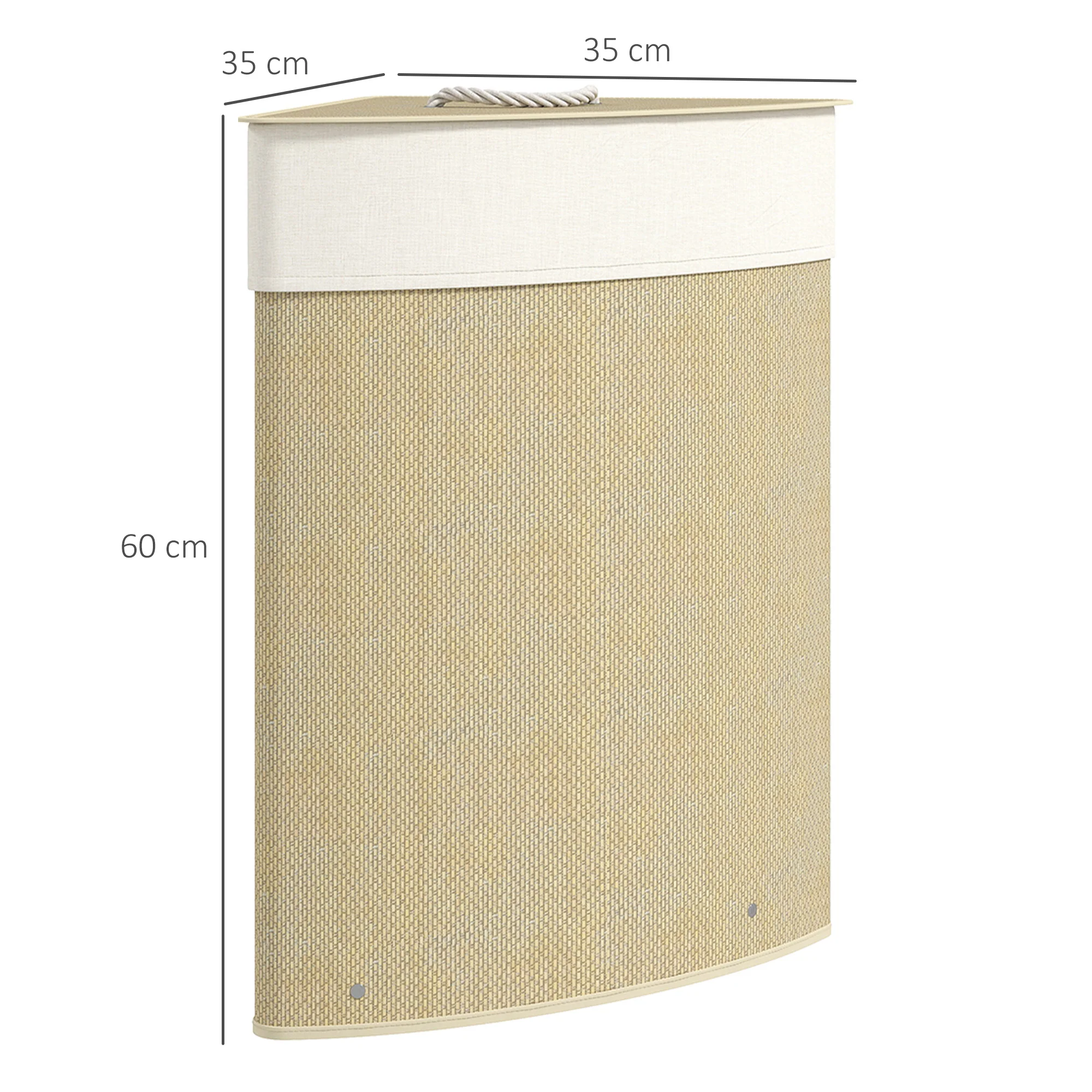 HOMCOM 55L Laundry Hamper With Removable Washable Liner Bag - Image 14