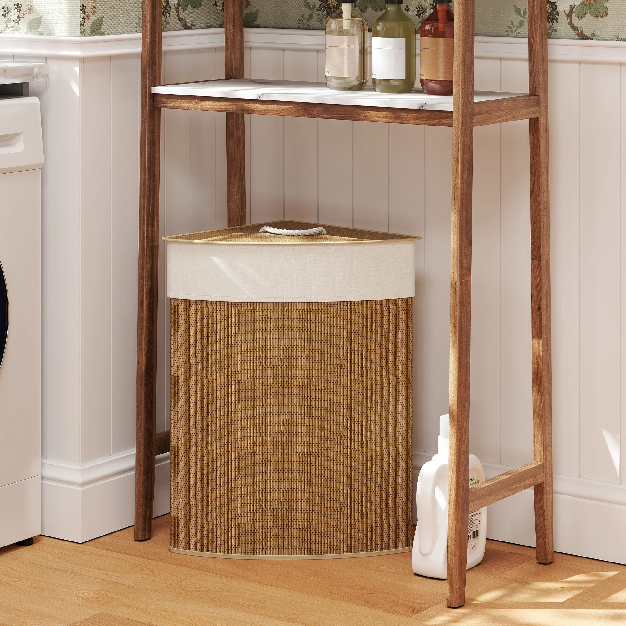 HOMCOM 55L Laundry Hamper With Removable Washable Liner Bag - Image 2