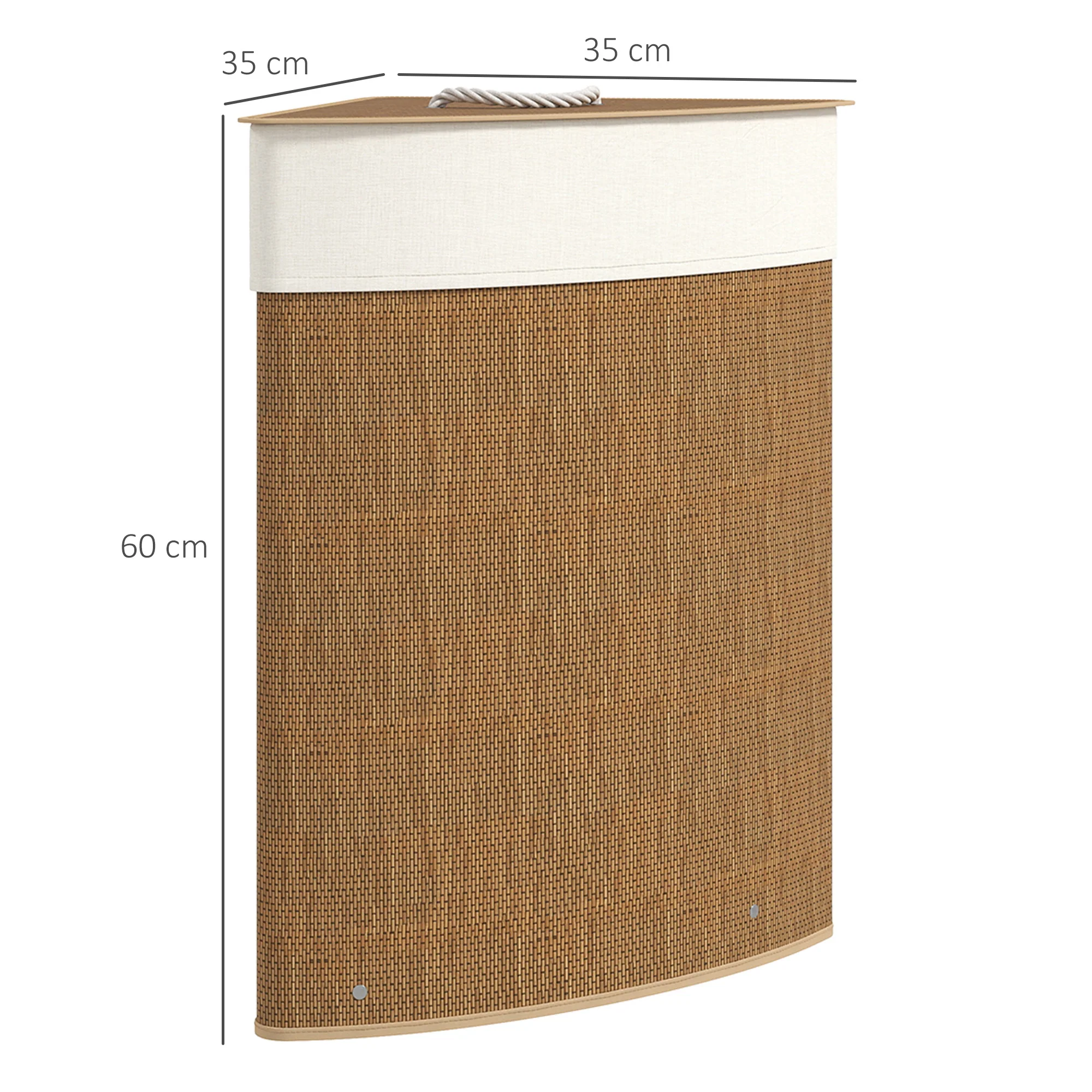 HOMCOM 55L Laundry Hamper With Removable Washable Liner Bag - Image 5