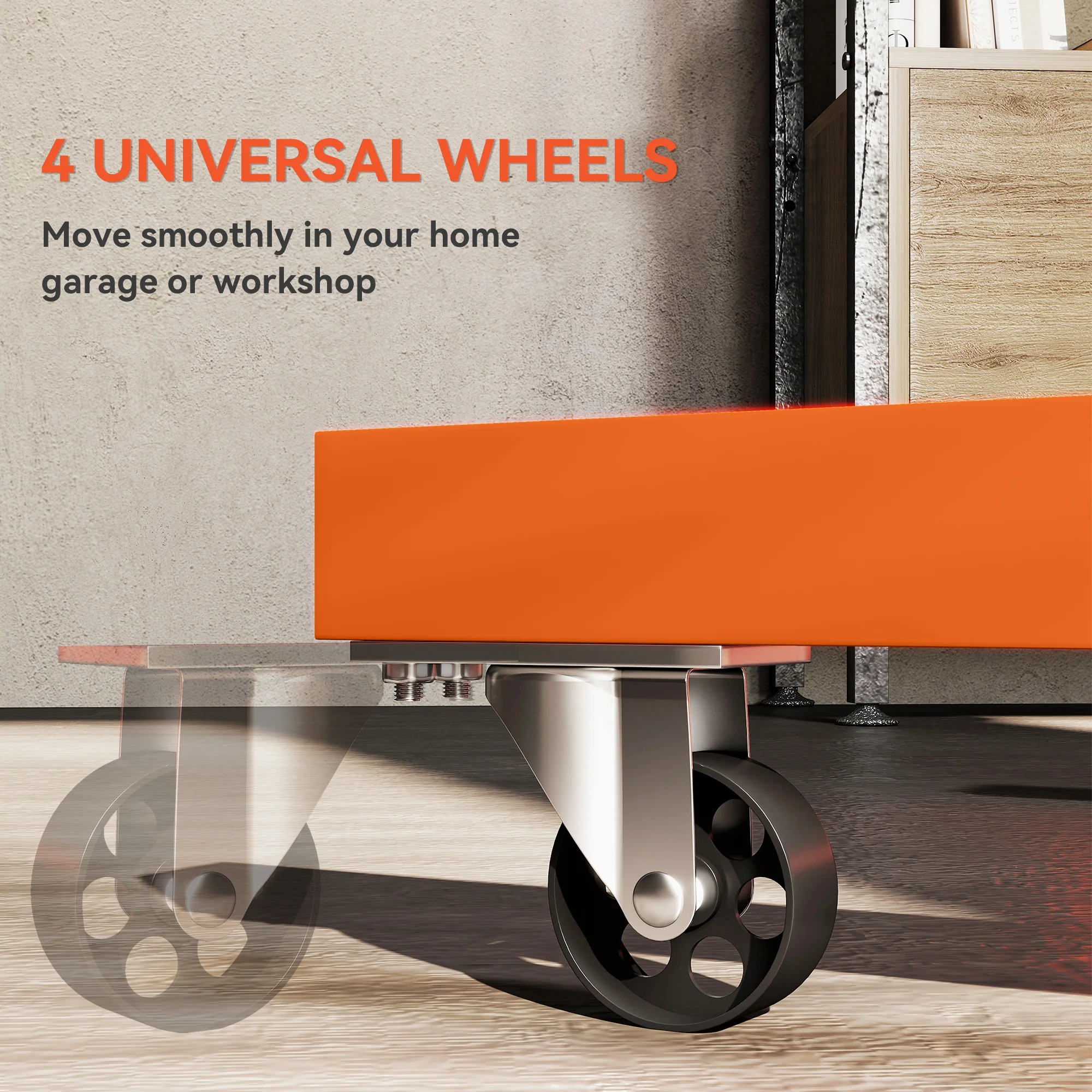 HOMCOM 570 kg Rotating Engine Stand with Adjustable Head, Orange - Image 7