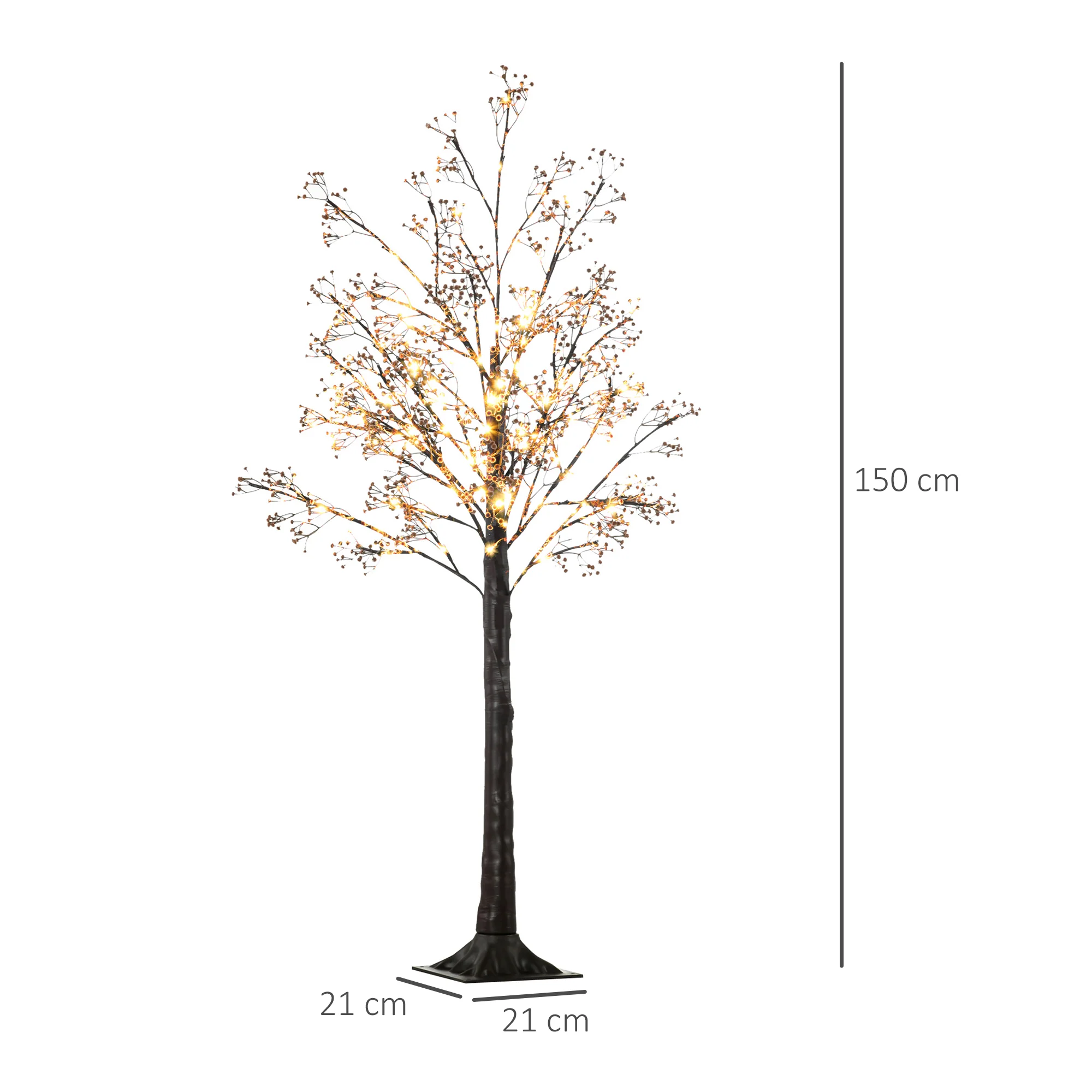 HOMCOM 5ft Artificial Gypsophila Blossom Tree Light with 96 Warm White LED Light, Baby Breath Flowers for Home Party Wedding, Indoor and Outdoor Use - Image 3