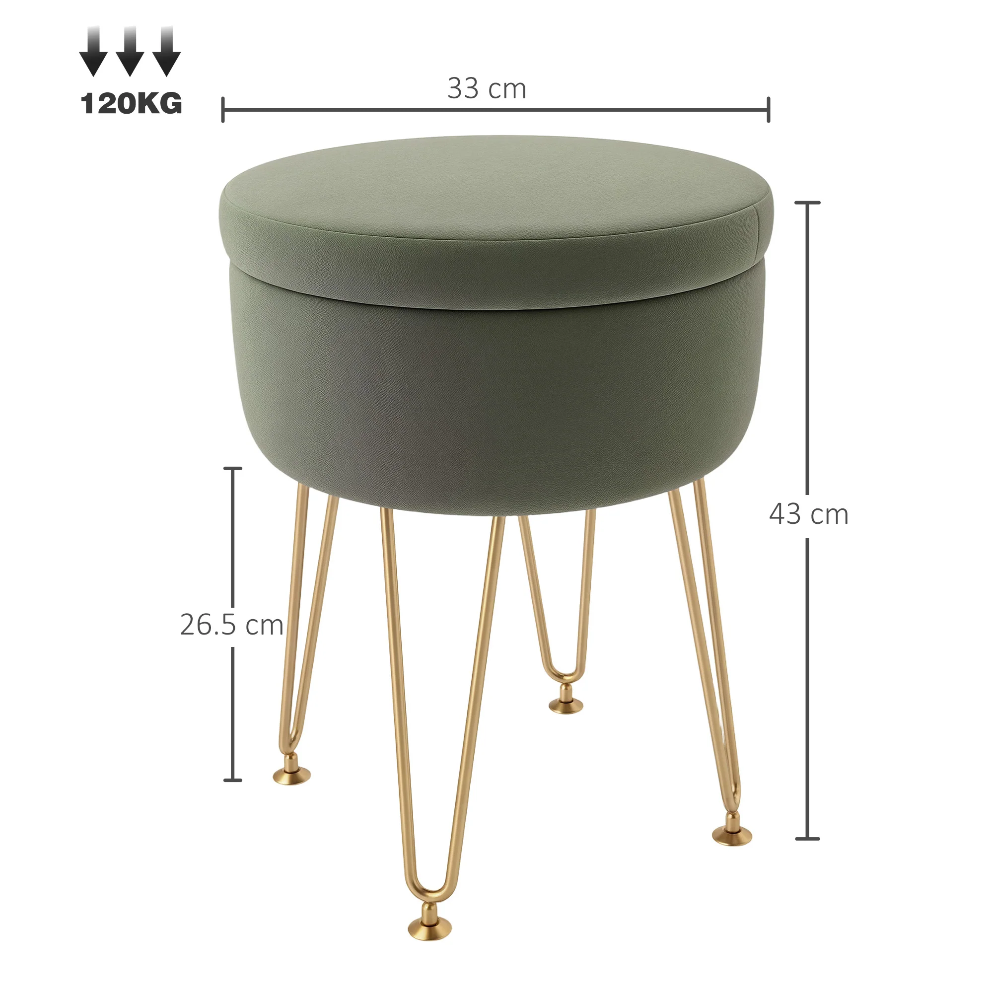 HOMCOM 5L Velvet Footstool With Removable Lid For Bedroom - Image 14