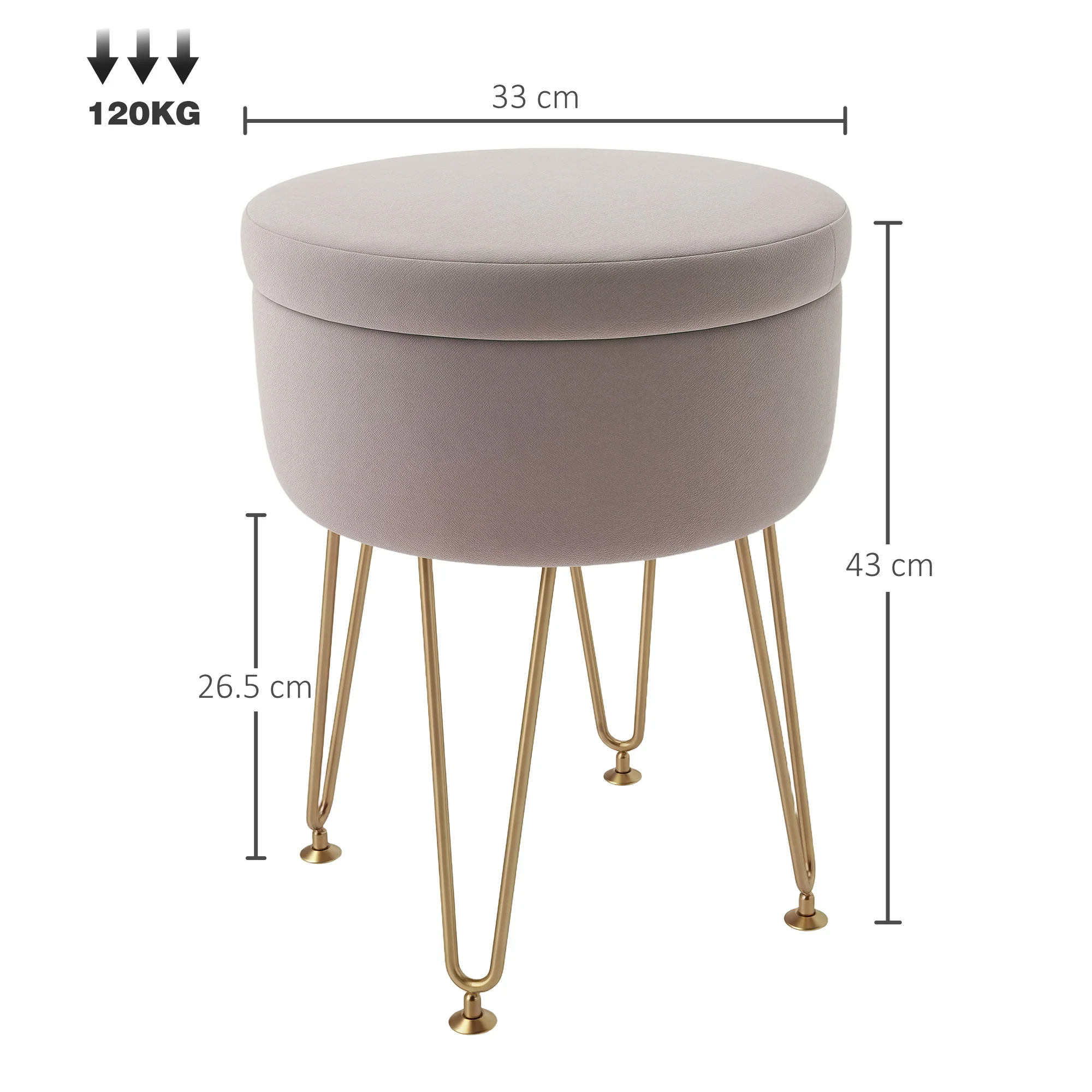 HOMCOM 5L Velvet Footstool With Removable Lid For Bedroom - Image 23