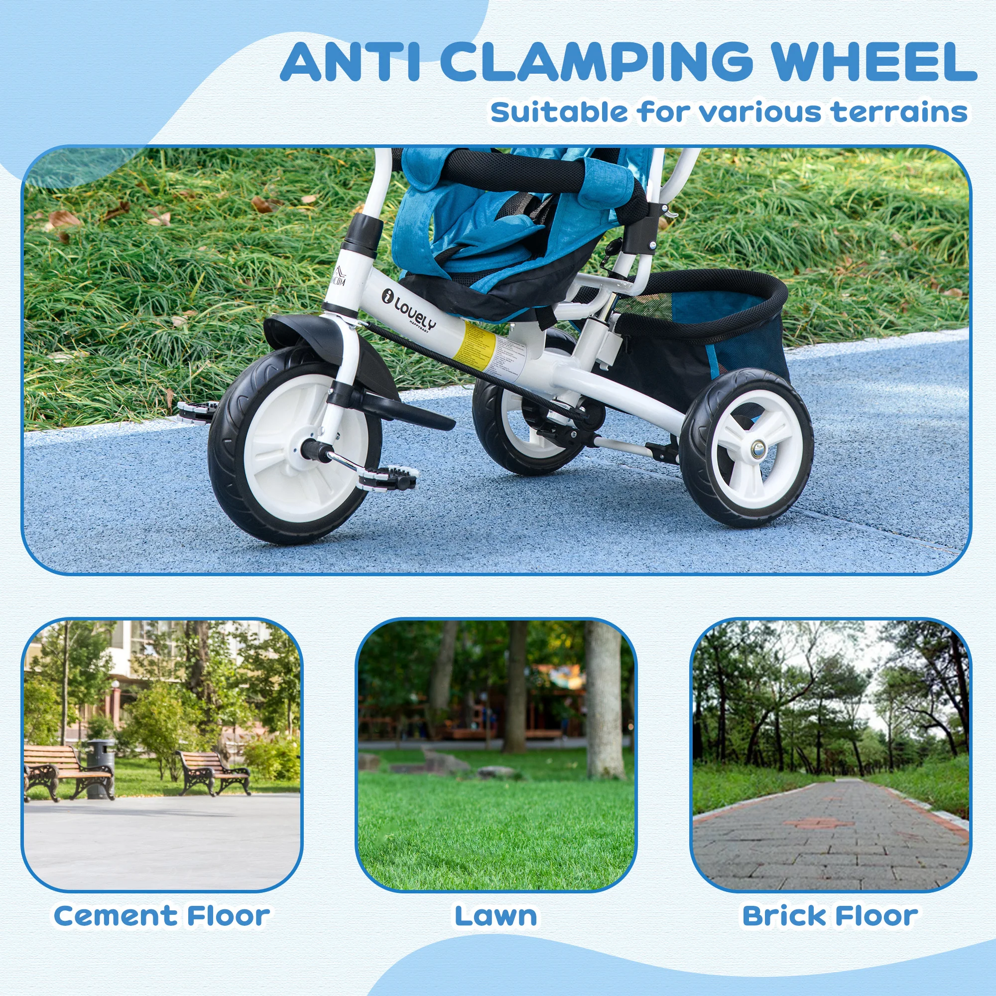 HOMCOM 6 In 1 Kids Trike, Stroller With Parent Handle - Image 15