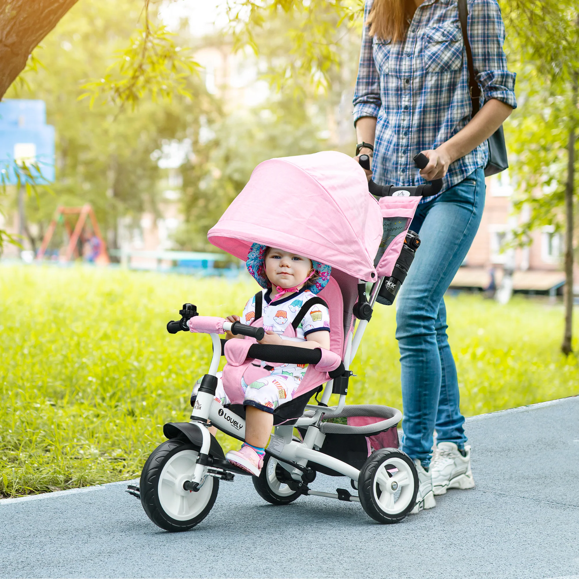 HOMCOM 6 In 1 Kids Trike, Stroller With Parent Handle - Image 2