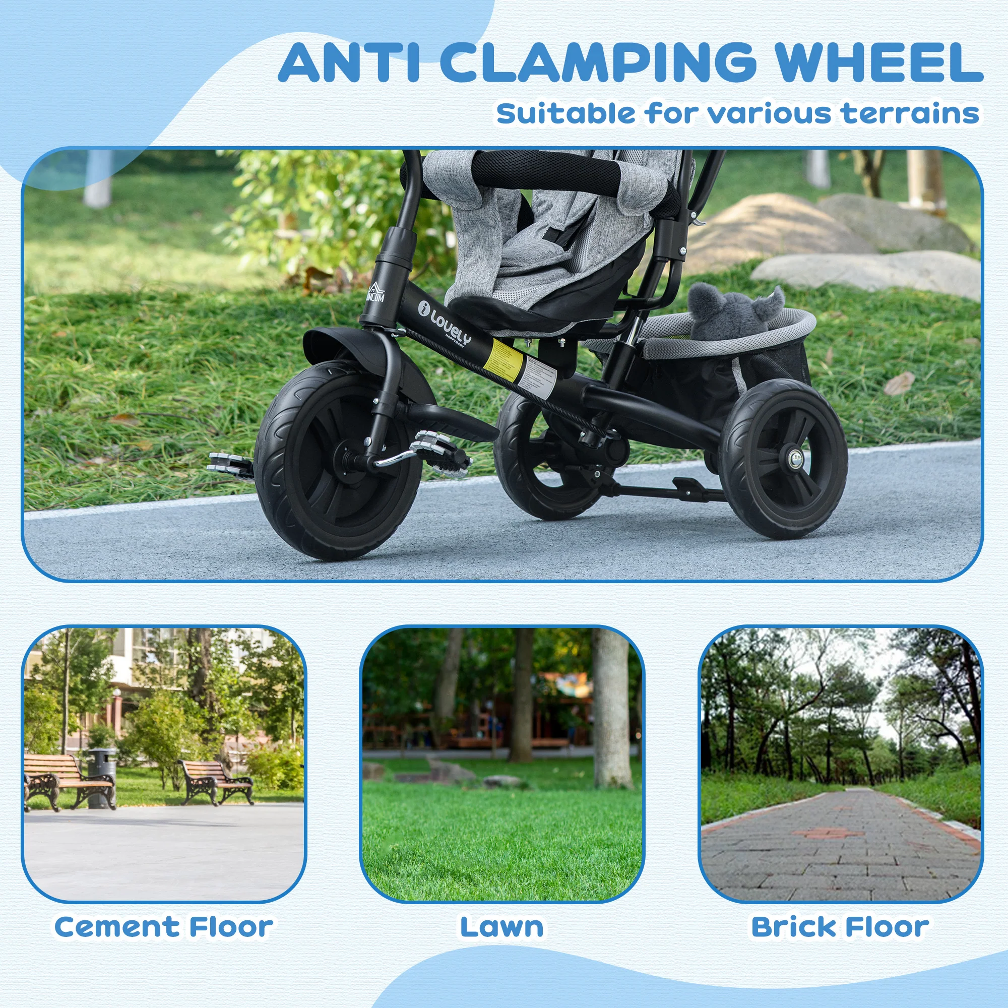 HOMCOM 6 In 1 Kids Trike, Stroller With Parent Handle - Image 28