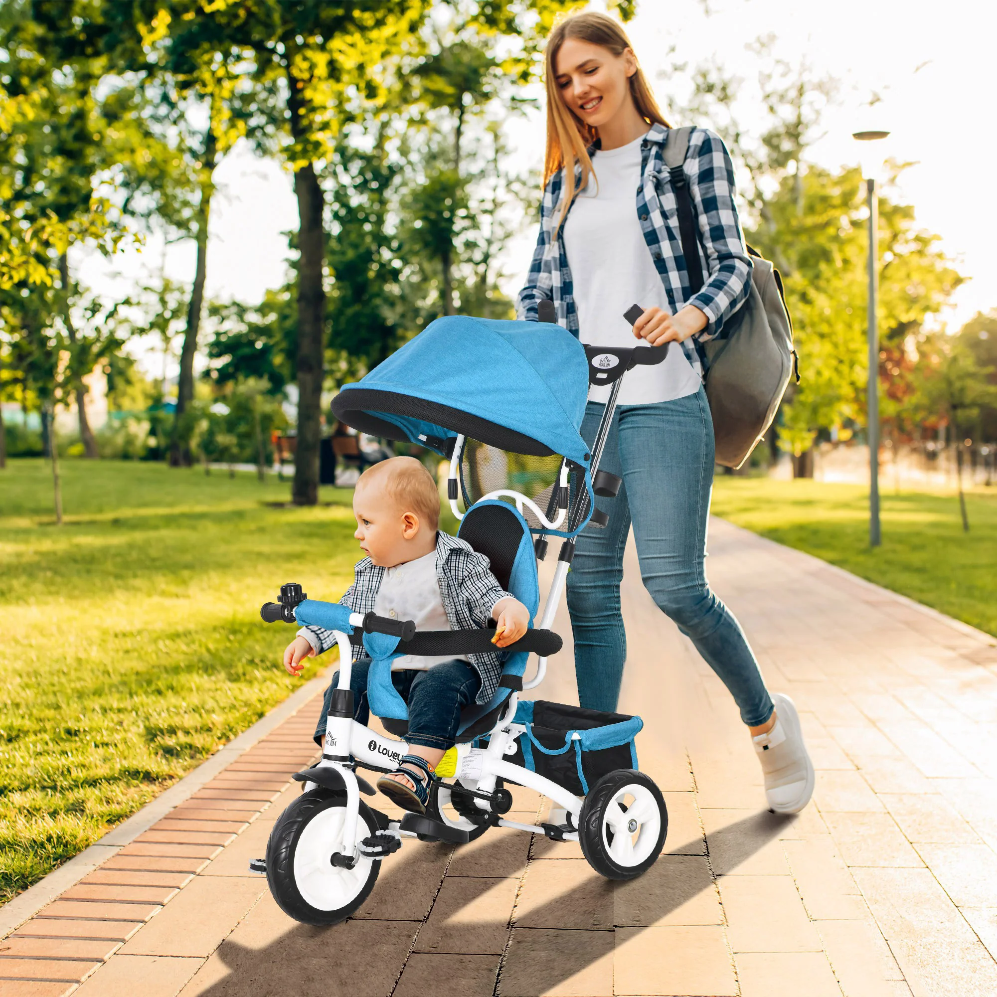 HOMCOM 6 In 1 Kids Trike, Stroller With Parent Handle - Image 11