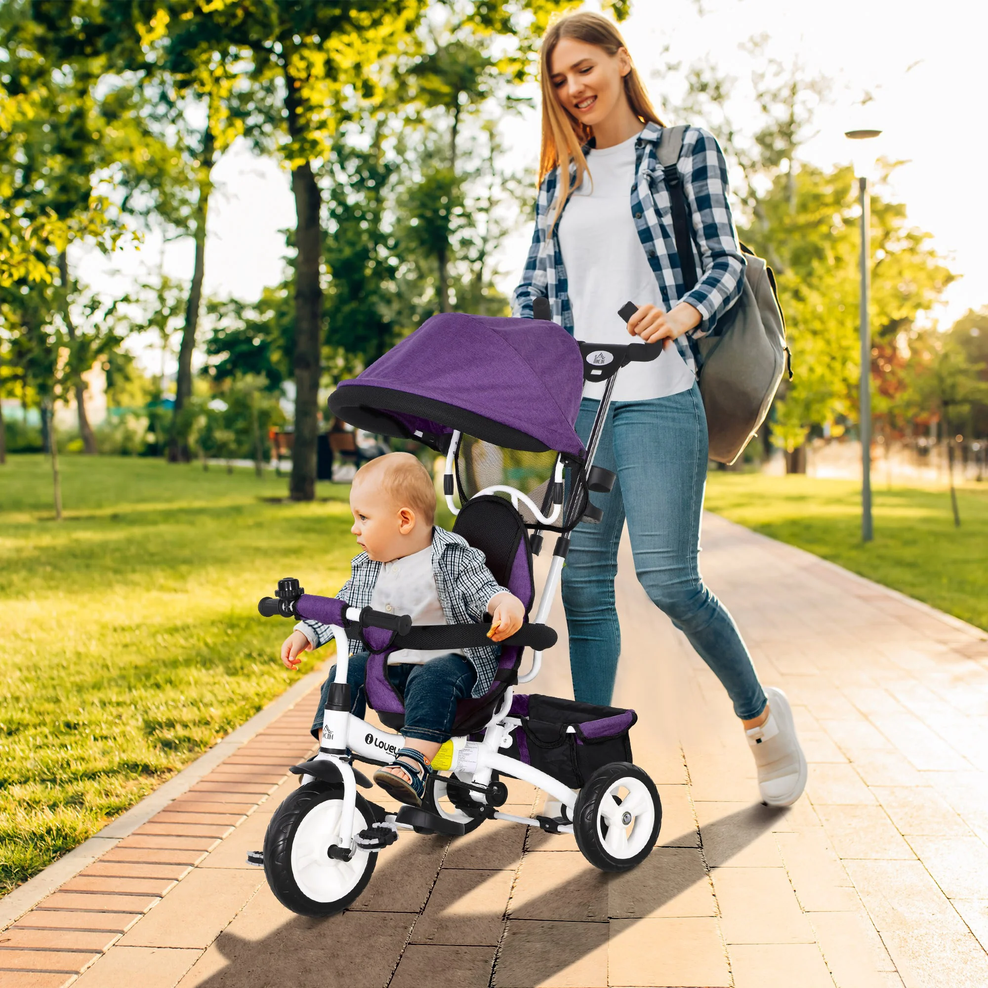 HOMCOM 6 In 1 Kids Trike, Stroller With Parent Handle - Image 2