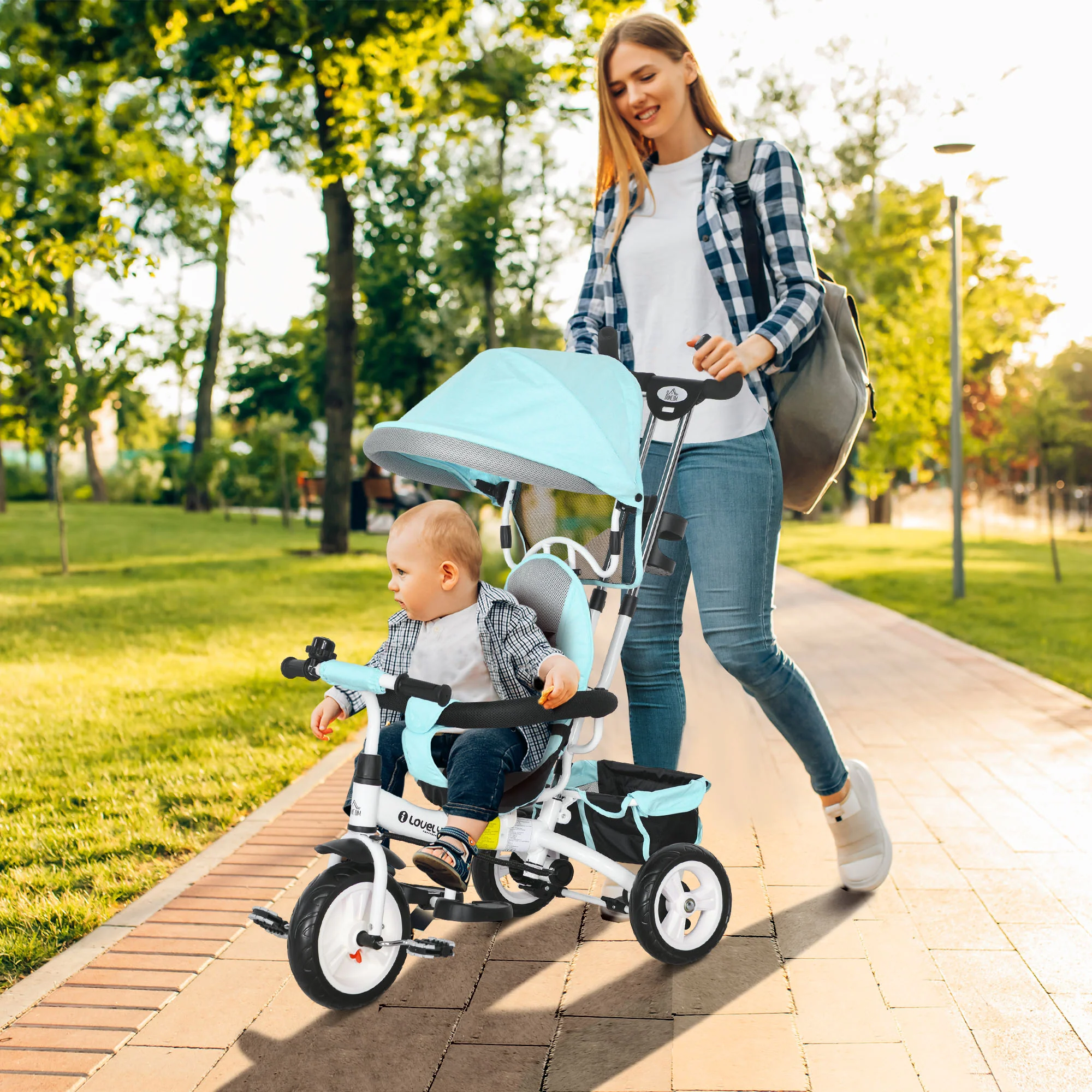 HOMCOM 6 In 1 Kids Trike, Stroller With Parent Handle - Image 20