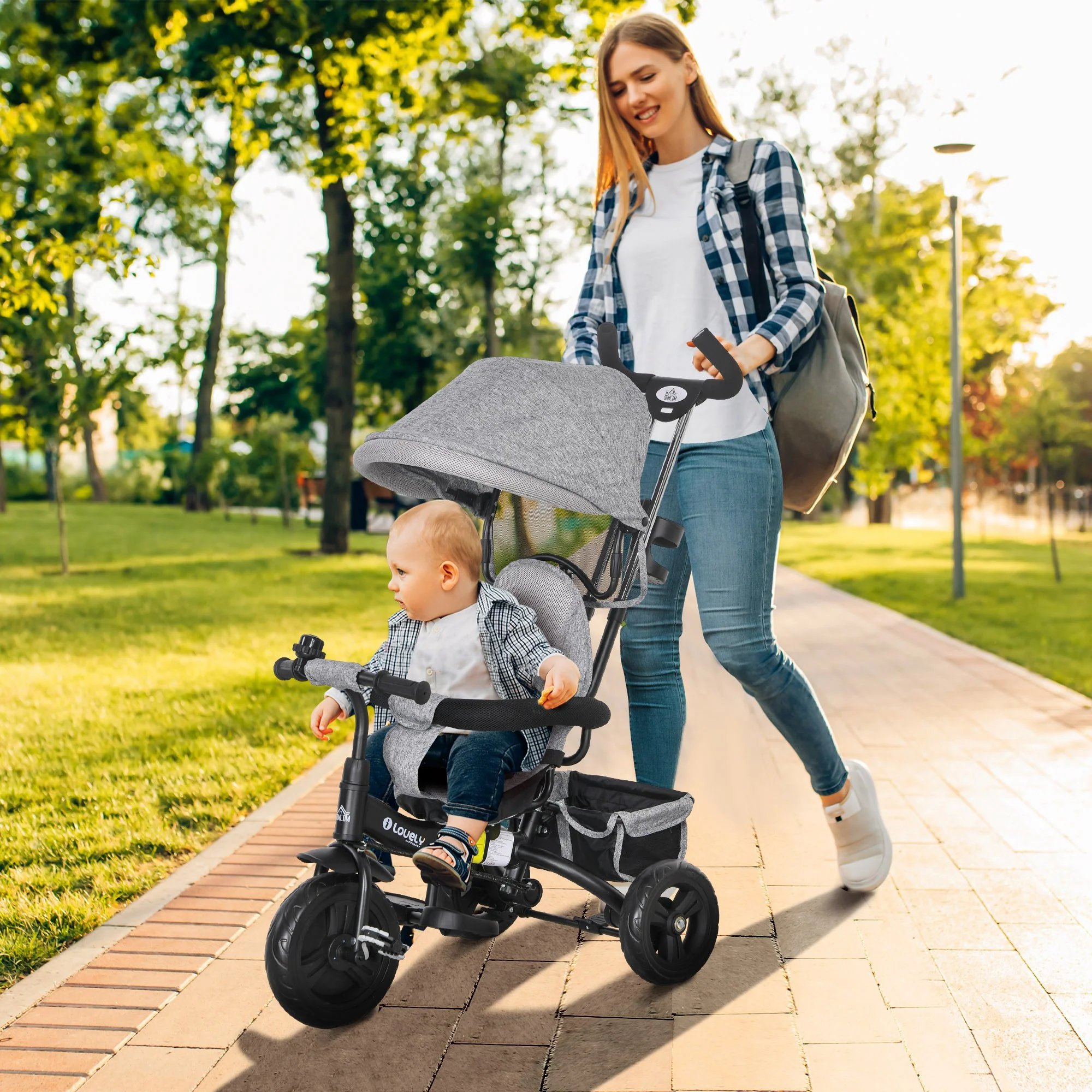 HOMCOM 6 In 1 Kids Trike, Stroller With Parent Handle - Image 29