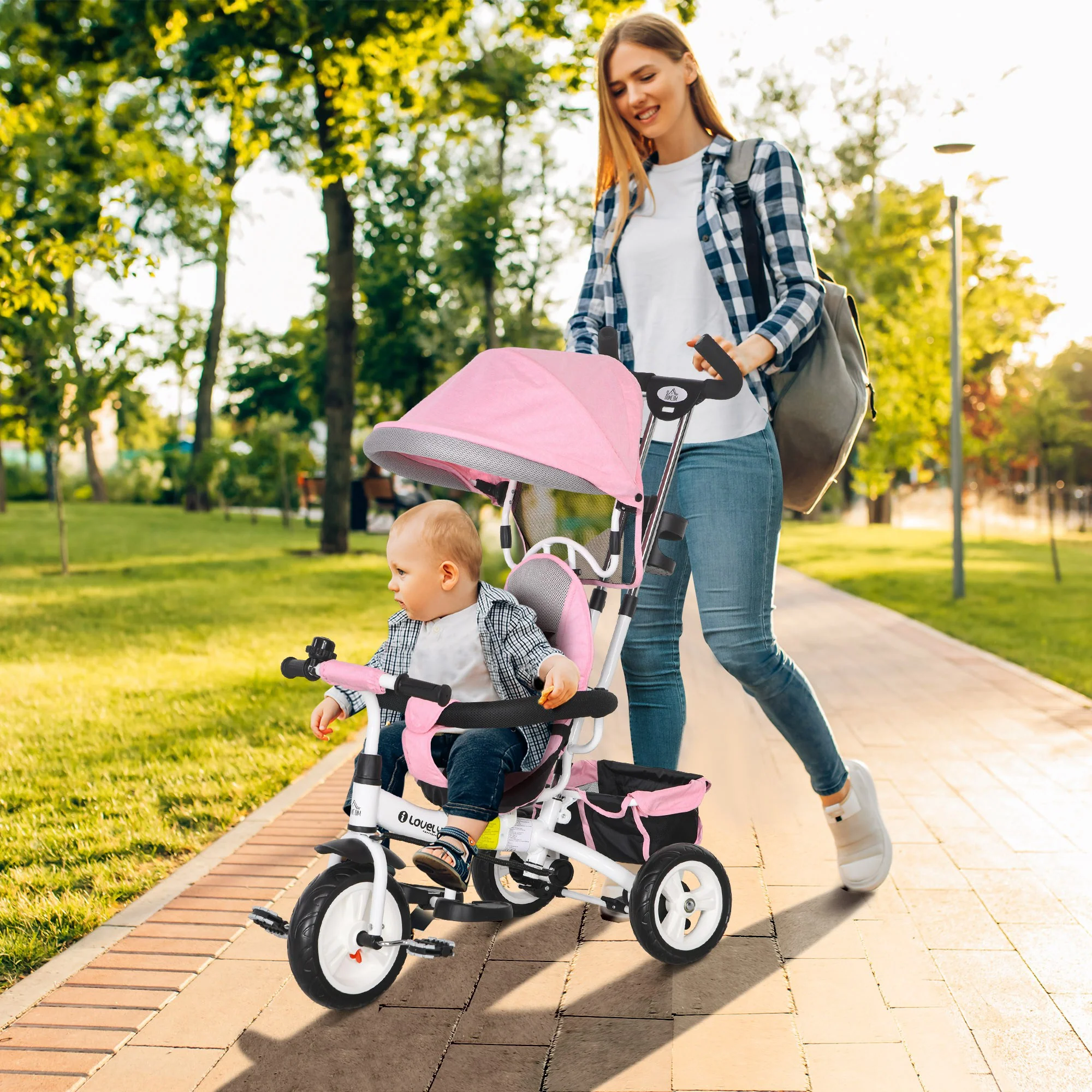 HOMCOM 6 In 1 Kids Trike, Stroller With Parent Handle - Image 38