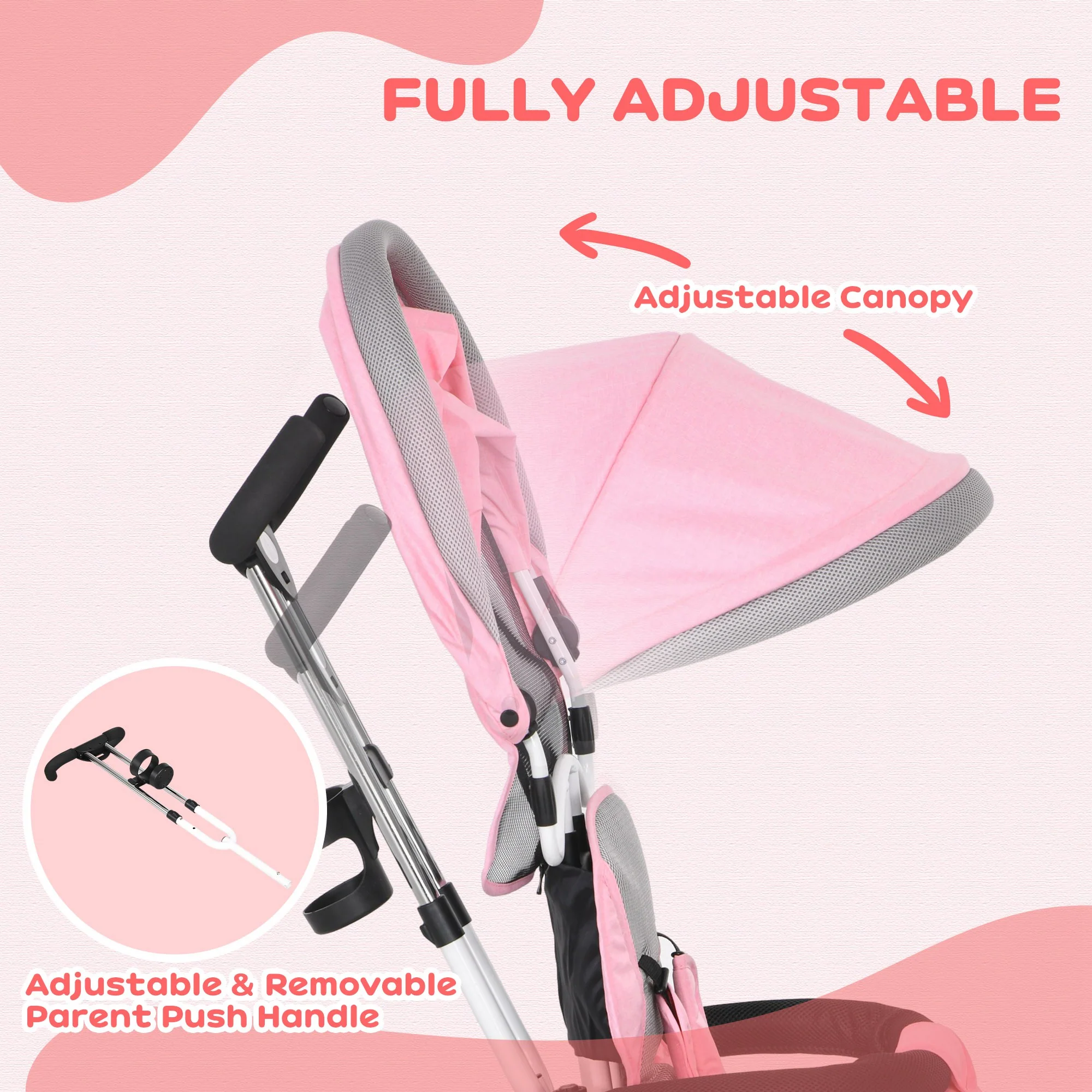 HOMCOM 6 In 1 Kids Trike, Stroller With Parent Handle - Image 40