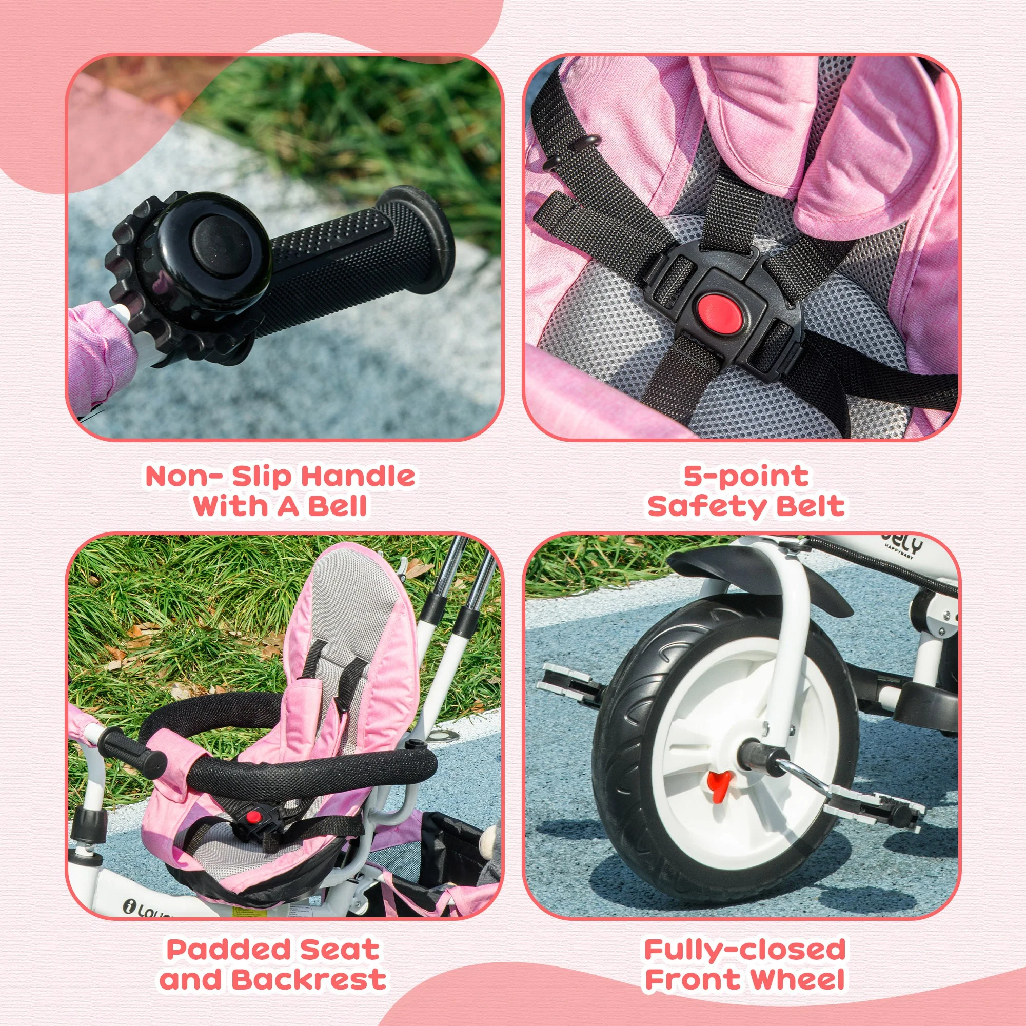 HOMCOM 6 In 1 Kids Trike, Stroller With Parent Handle - Image 43