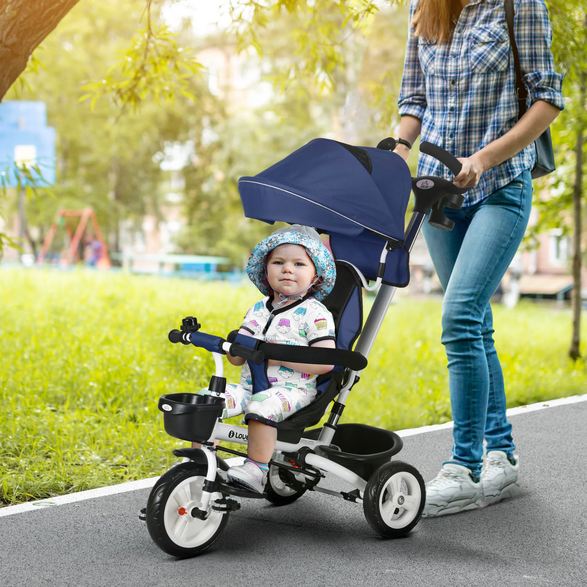 HOMCOM 6 In 1 Trike For Toddler 1-5 Years With Parent Handle - Image 11