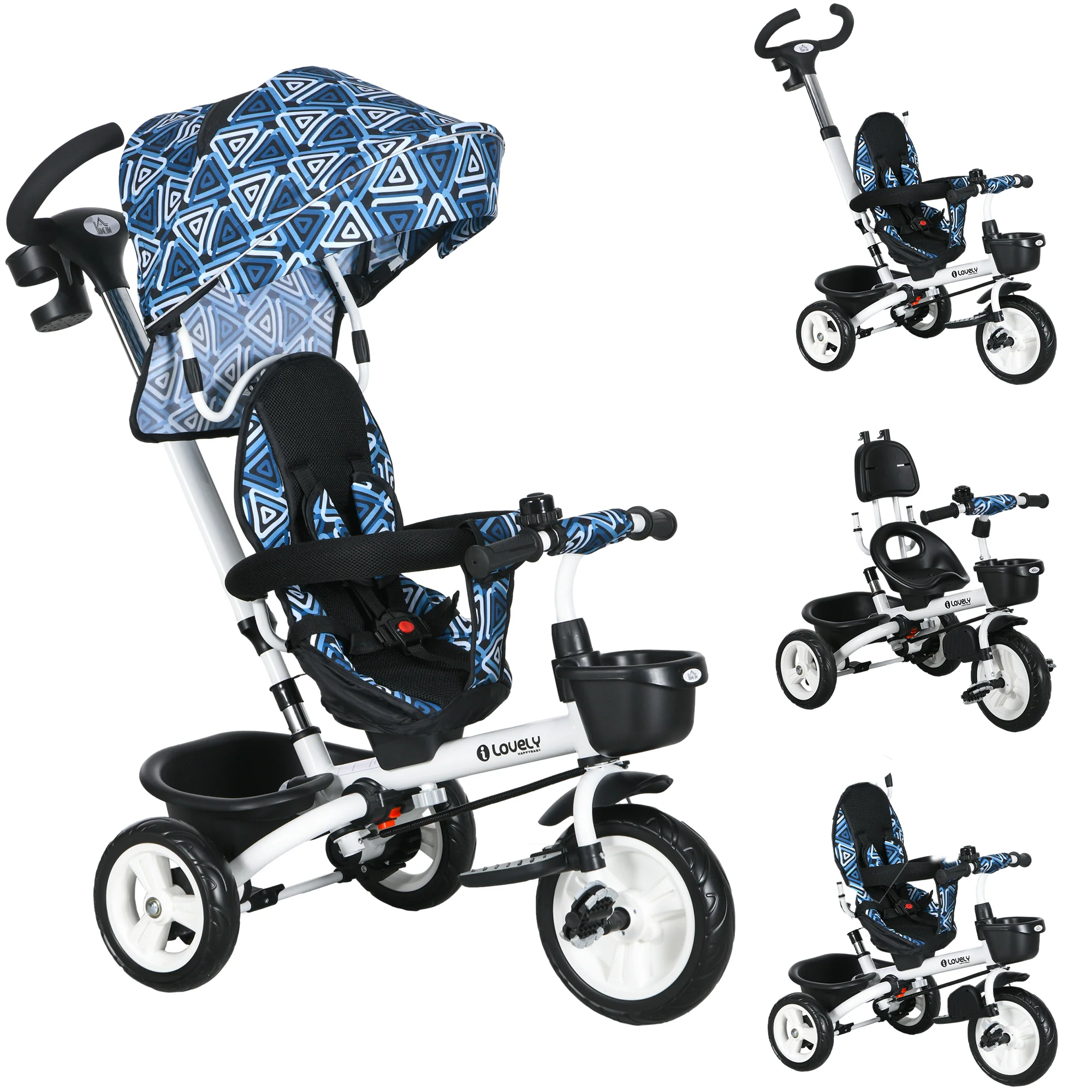 HOMCOM 6 In 1 Trike For Toddler 1-5 Years With Parent Handle - Image 18