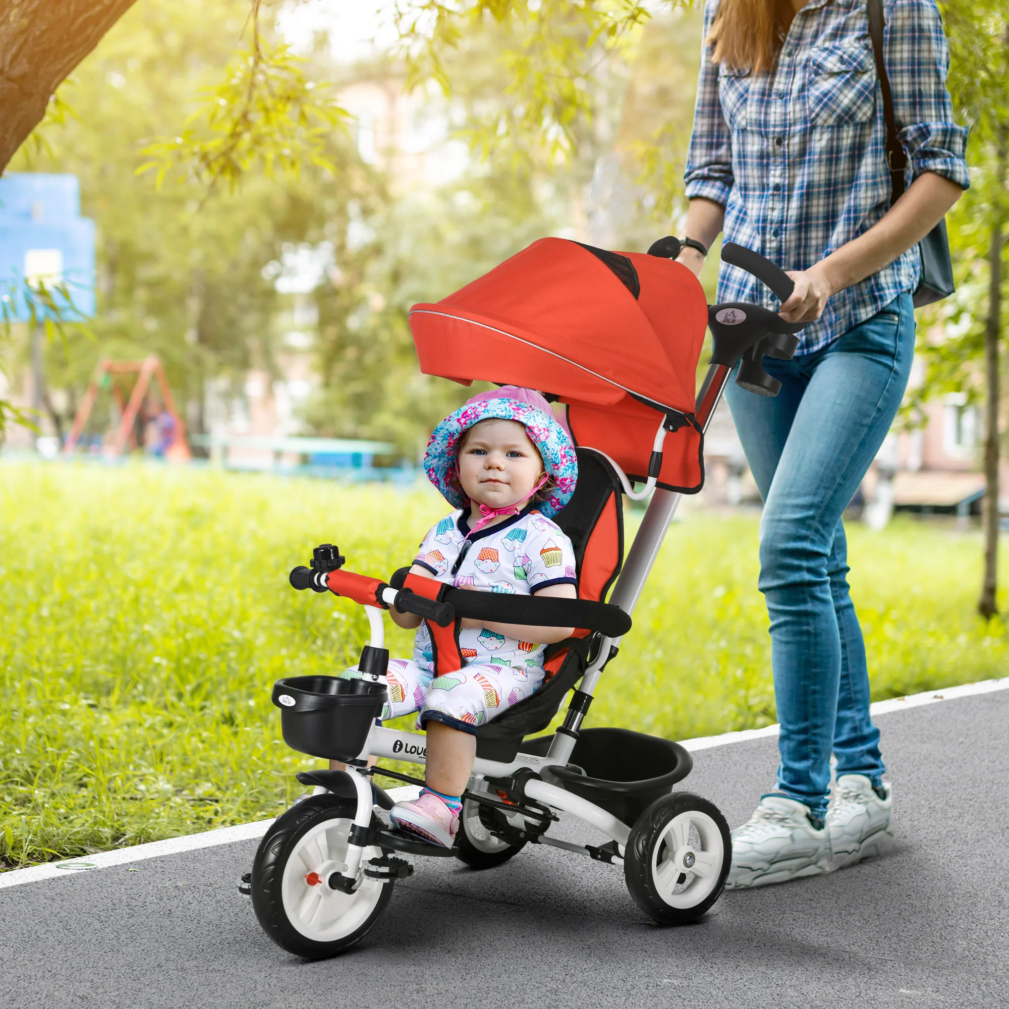 HOMCOM 6 In 1 Trike For Toddler 1-5 Years With Parent Handle - Image 2