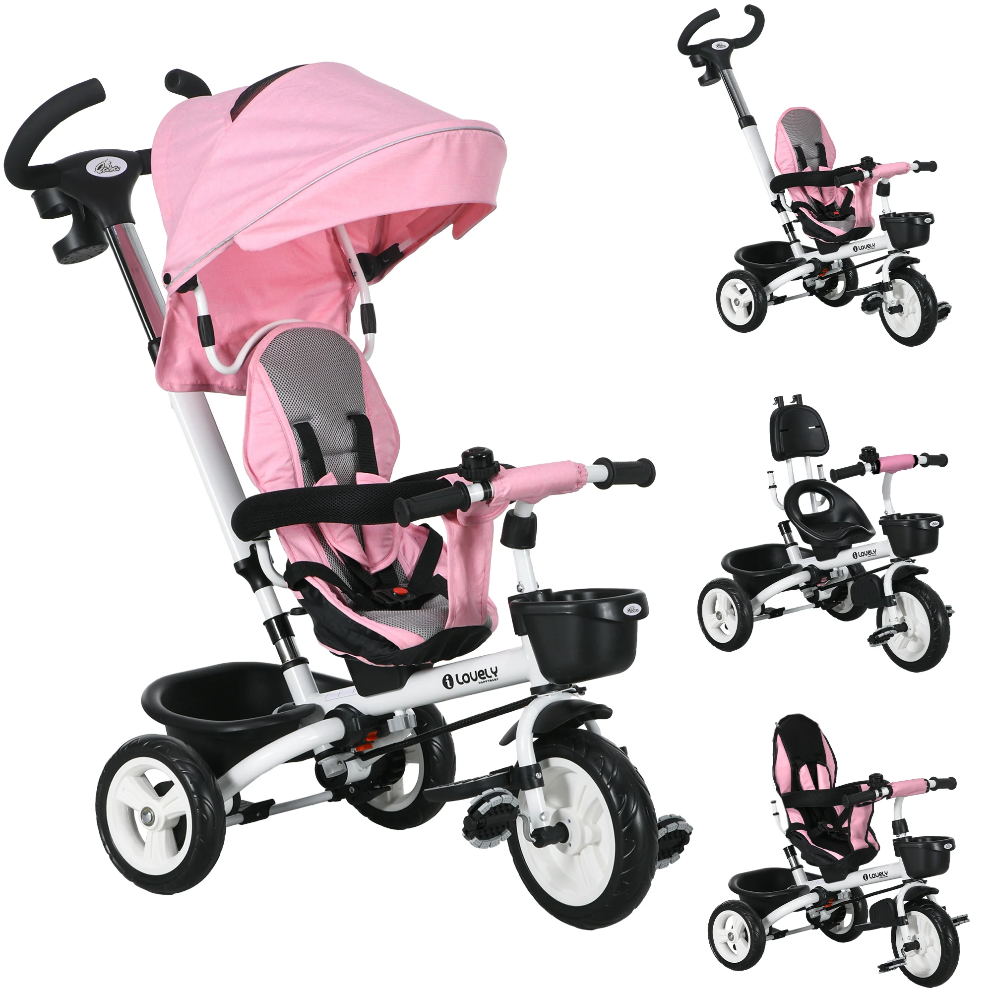 HOMCOM 6 In 1 Trike For Toddler 1-5 Years With Parent Handle - Image 25