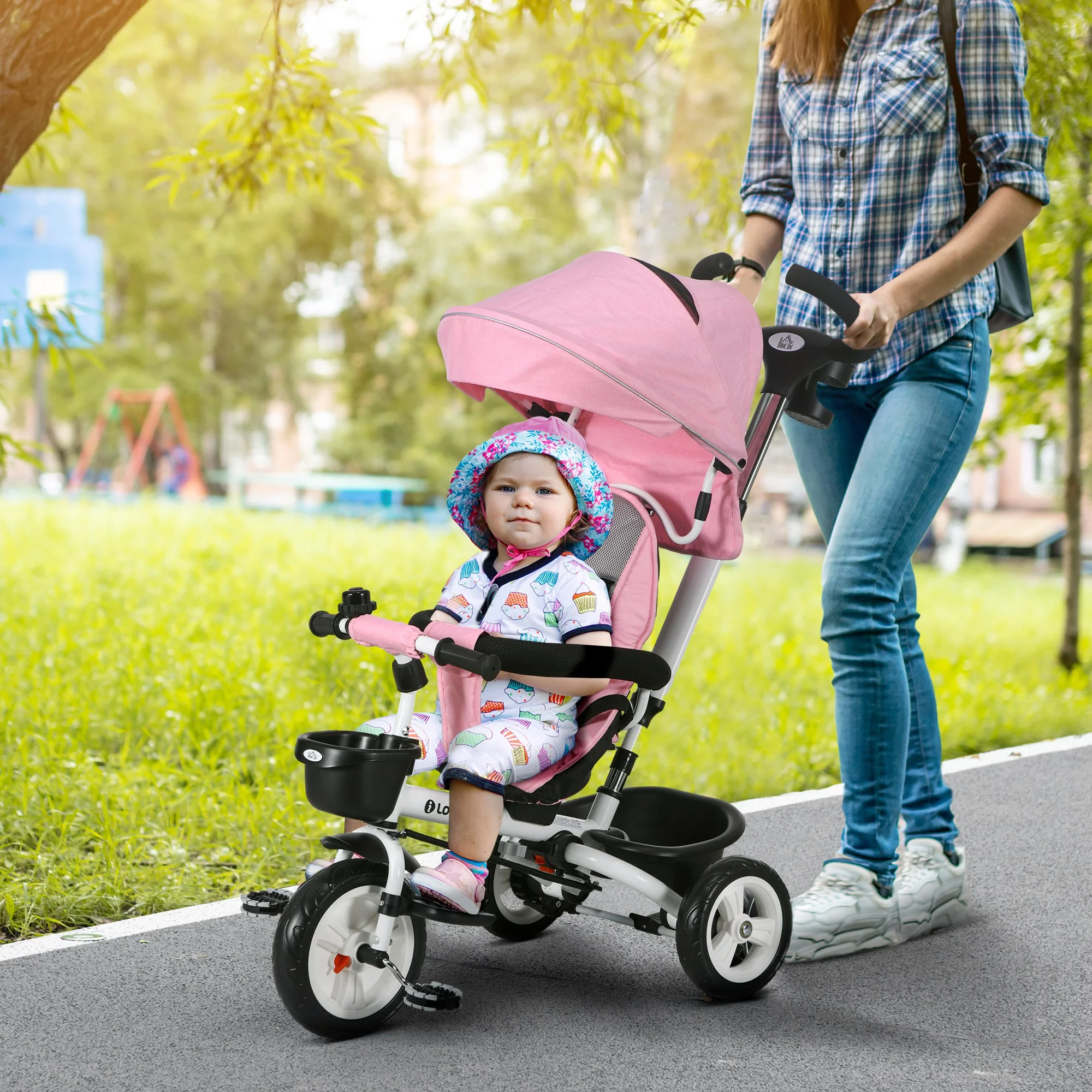 HOMCOM 6 In 1 Trike For Toddler 1-5 Years With Parent Handle - Image 26