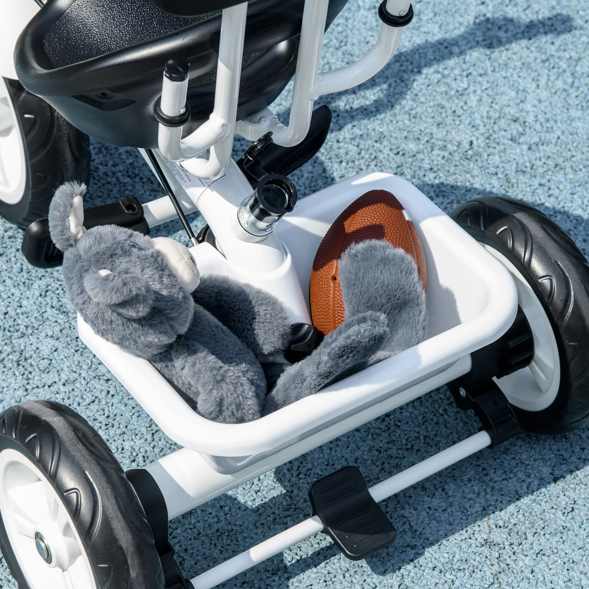 HOMCOM 6 In 1 White Kids Tricycle W/ Removable Handle For 1.5+ Year - Image 8