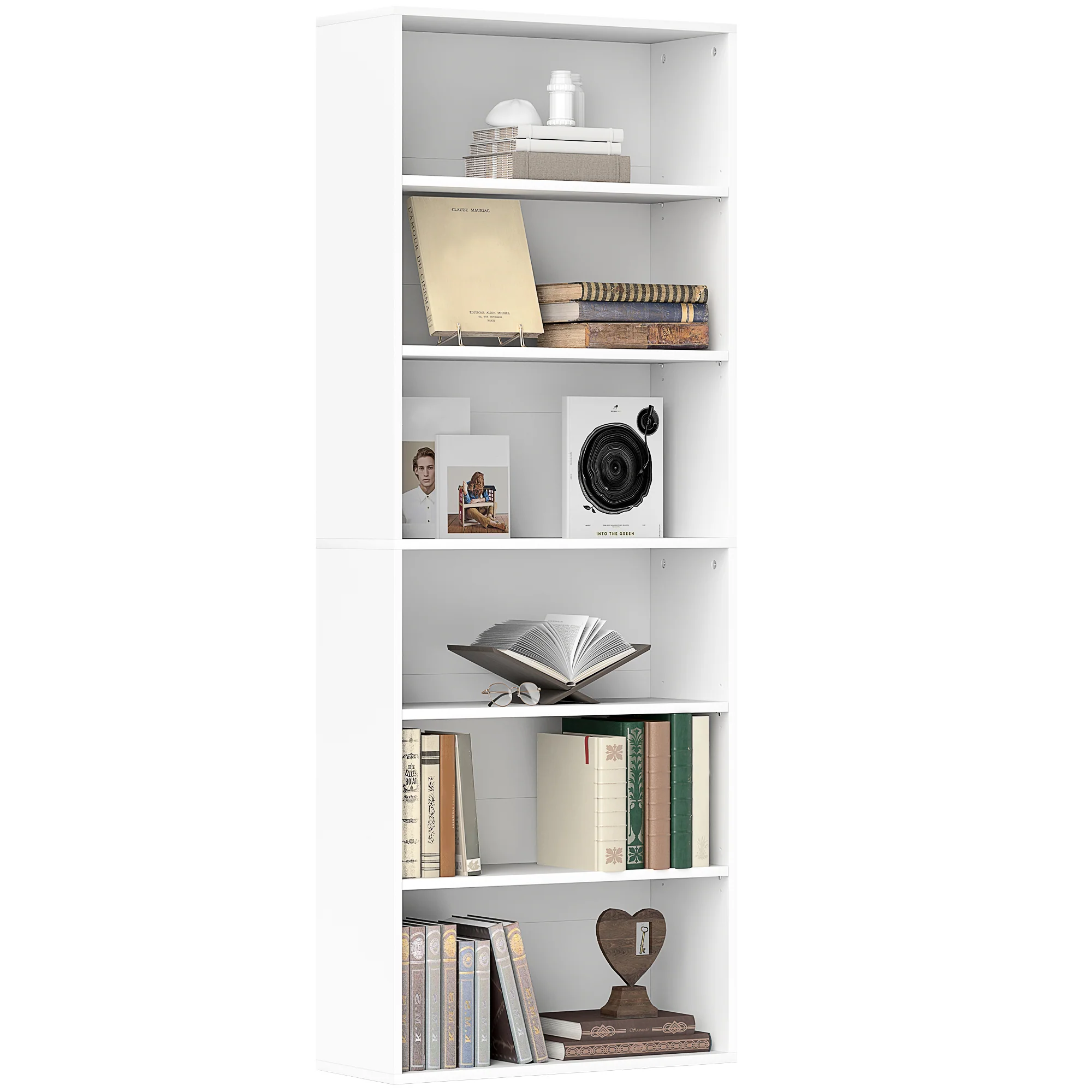 HOMCOM 6 Tier Bookshelf, Freestanding Bookcase With Adjustable Shelves - Image 10
