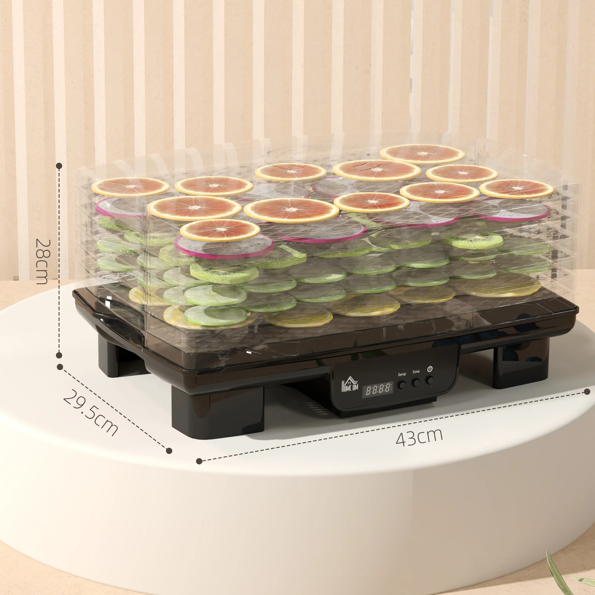 HOMCOM 6 Tray Food Dehydrator, Food Dryer Machine For Fruit Meat Vegetable - Image 5