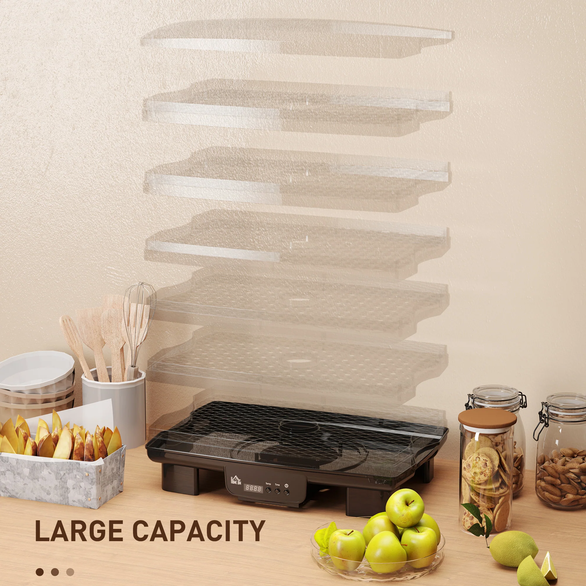 HOMCOM 6 Tray Food Dehydrator, Food Dryer Machine For Fruit Meat Vegetable - Image 8