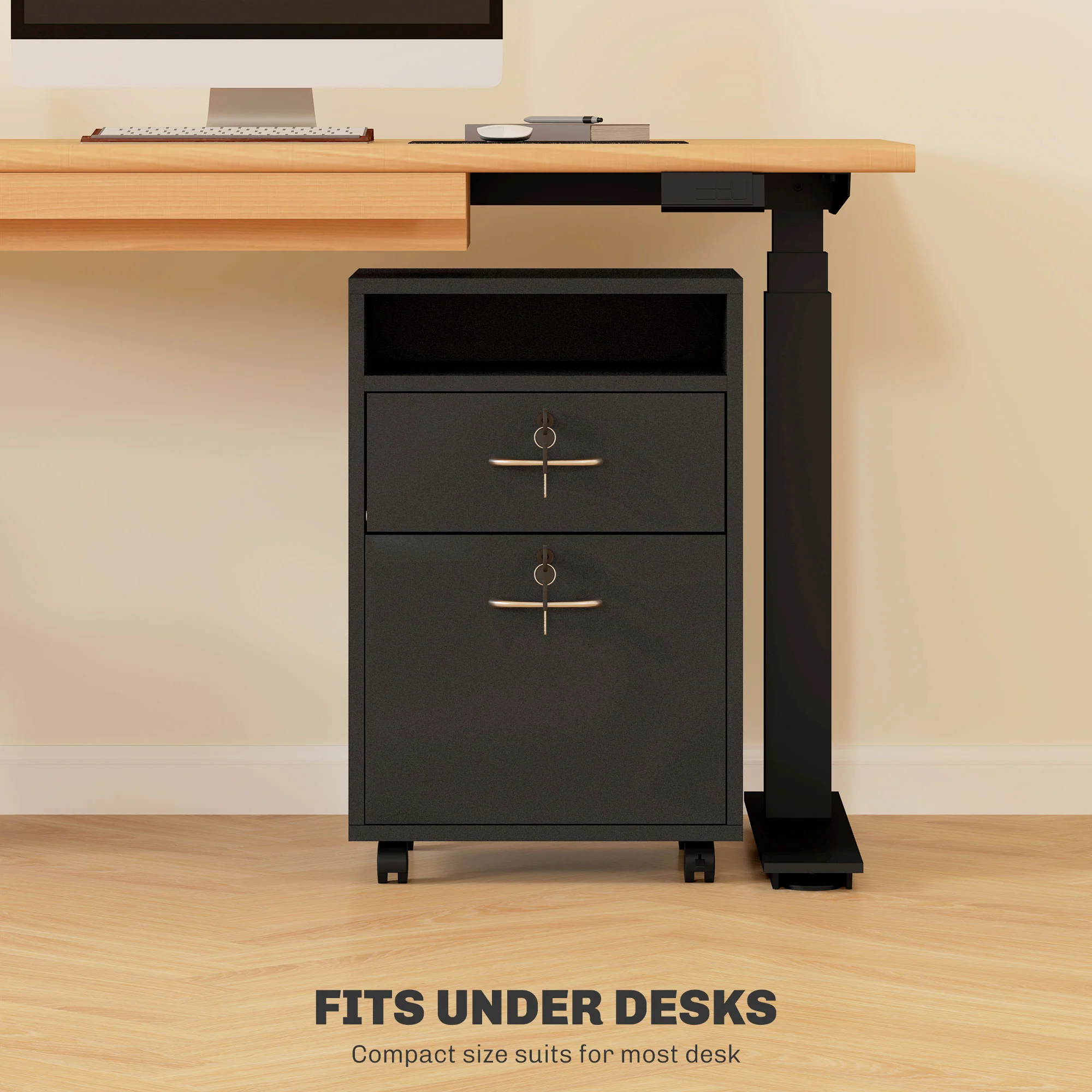 HOMCOM 60cm Filing Cabinet with Drawers and Open Shelf - Image 22