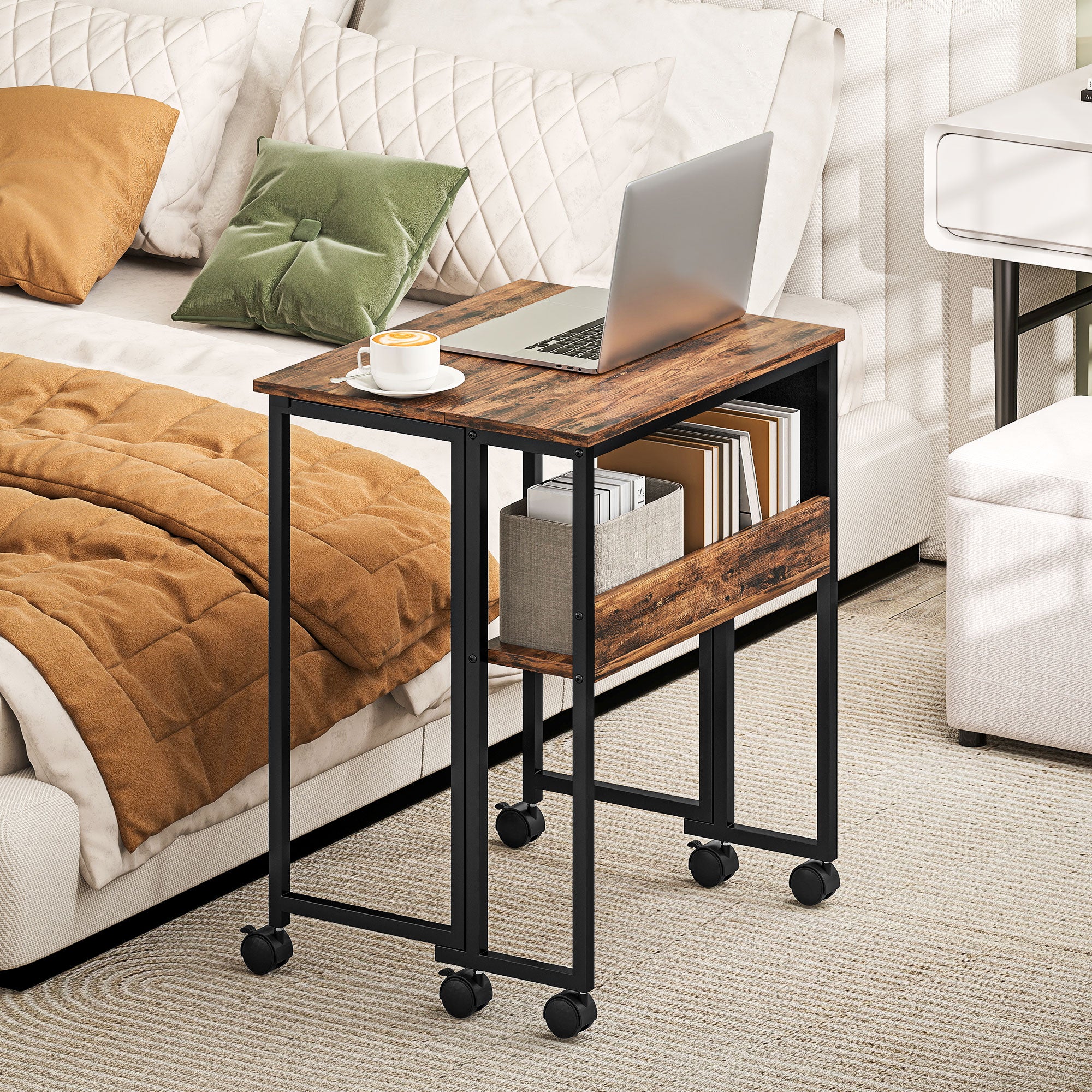 HOMCOM 63 Cm Foldable Computer Desk On Wheels For Small Spaces - Image 16