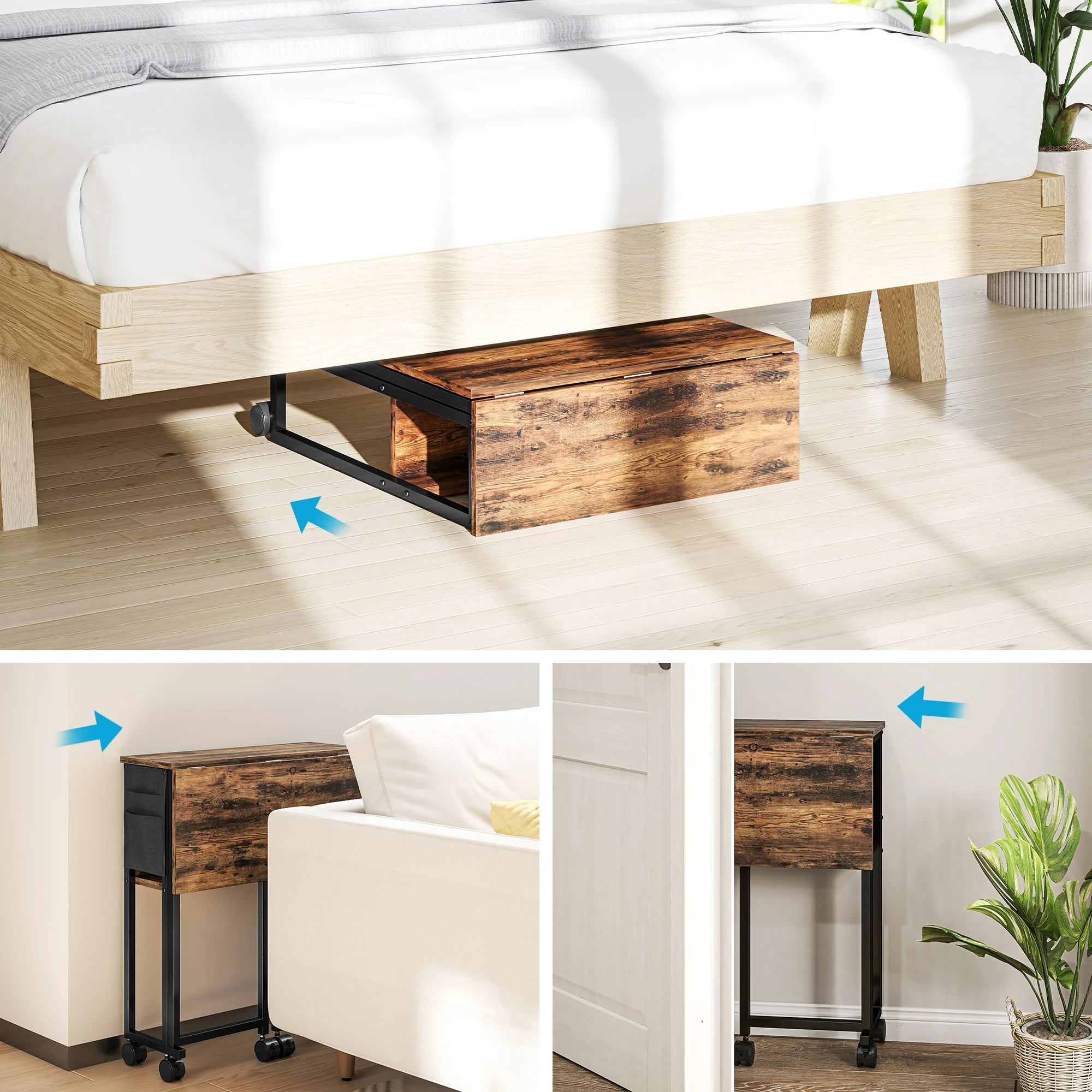 HOMCOM 63 Cm Foldable Computer Desk On Wheels For Small Spaces - Image 17