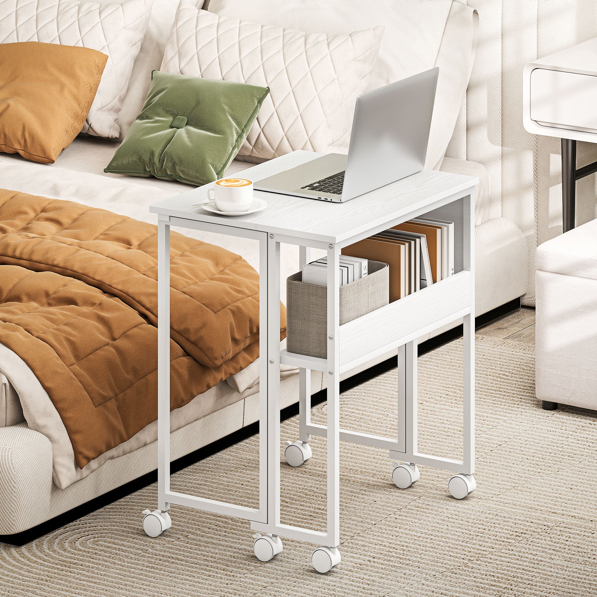 HOMCOM 63 Cm Foldable Computer Desk On Wheels For Small Spaces - Image 25