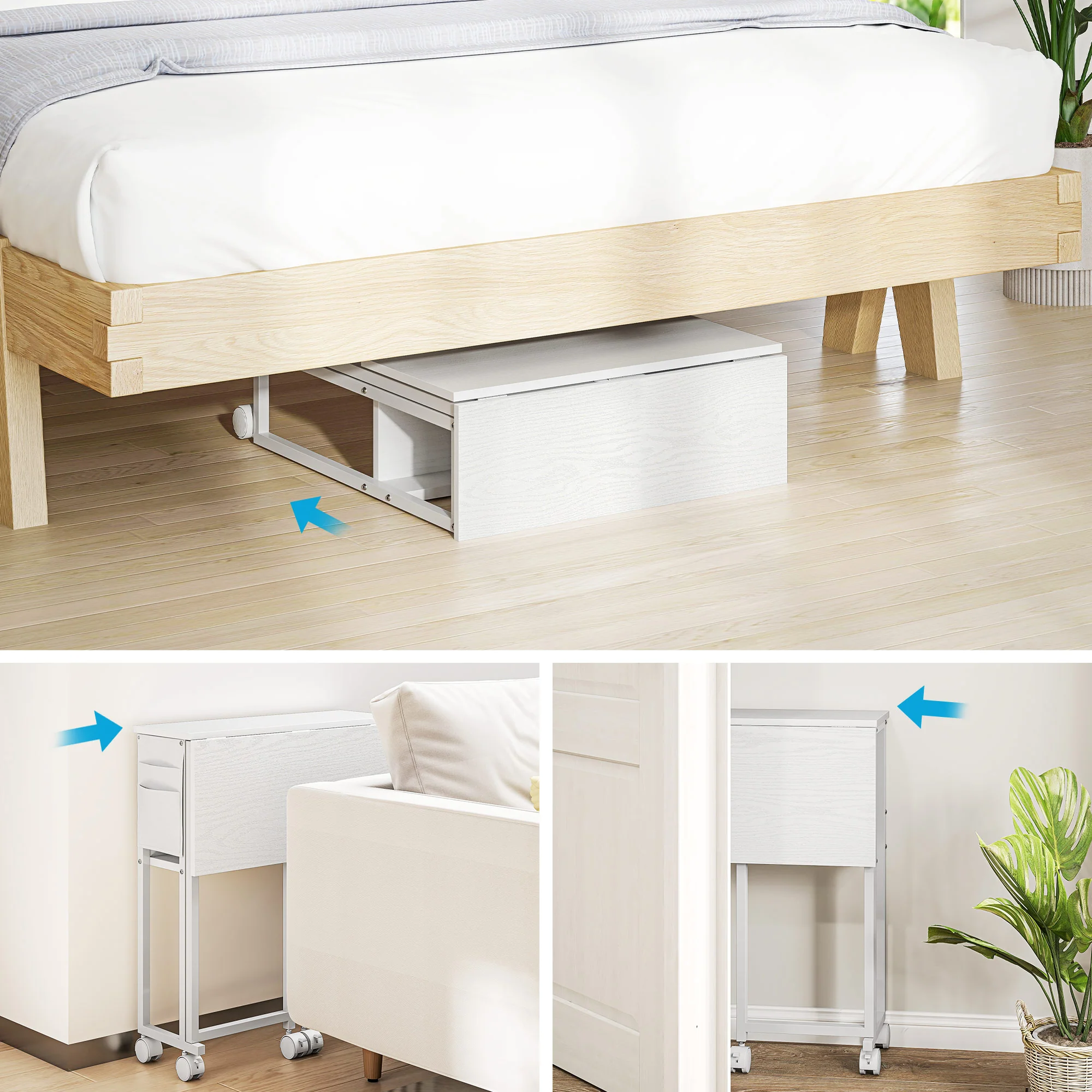 HOMCOM 63 Cm Foldable Computer Desk On Wheels For Small Spaces - Image 26