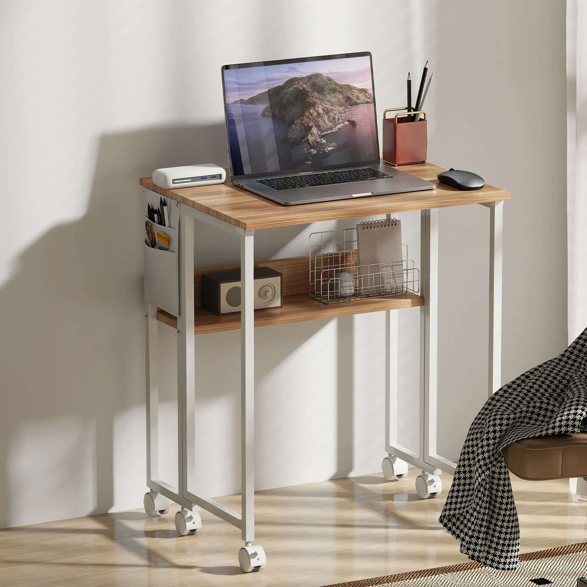 HOMCOM 63 Cm Foldable Computer Desk On Wheels For Small Spaces - Image 7