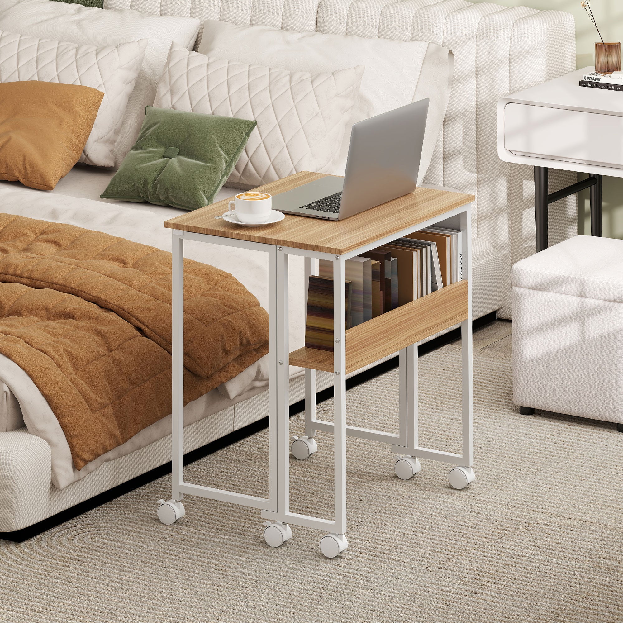 HOMCOM 63 Cm Foldable Computer Desk On Wheels For Small Spaces - Image 8