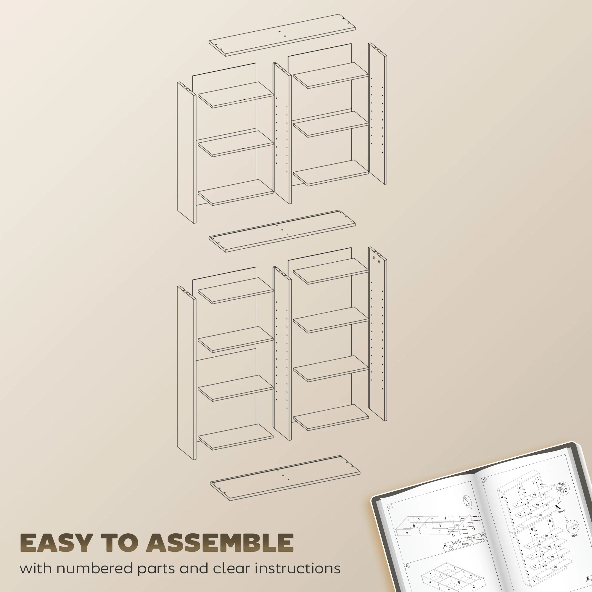 HOMCOM 640 CD Storage Unit 360 DVD Storage Tower W/ 18 Compartments - Image 25