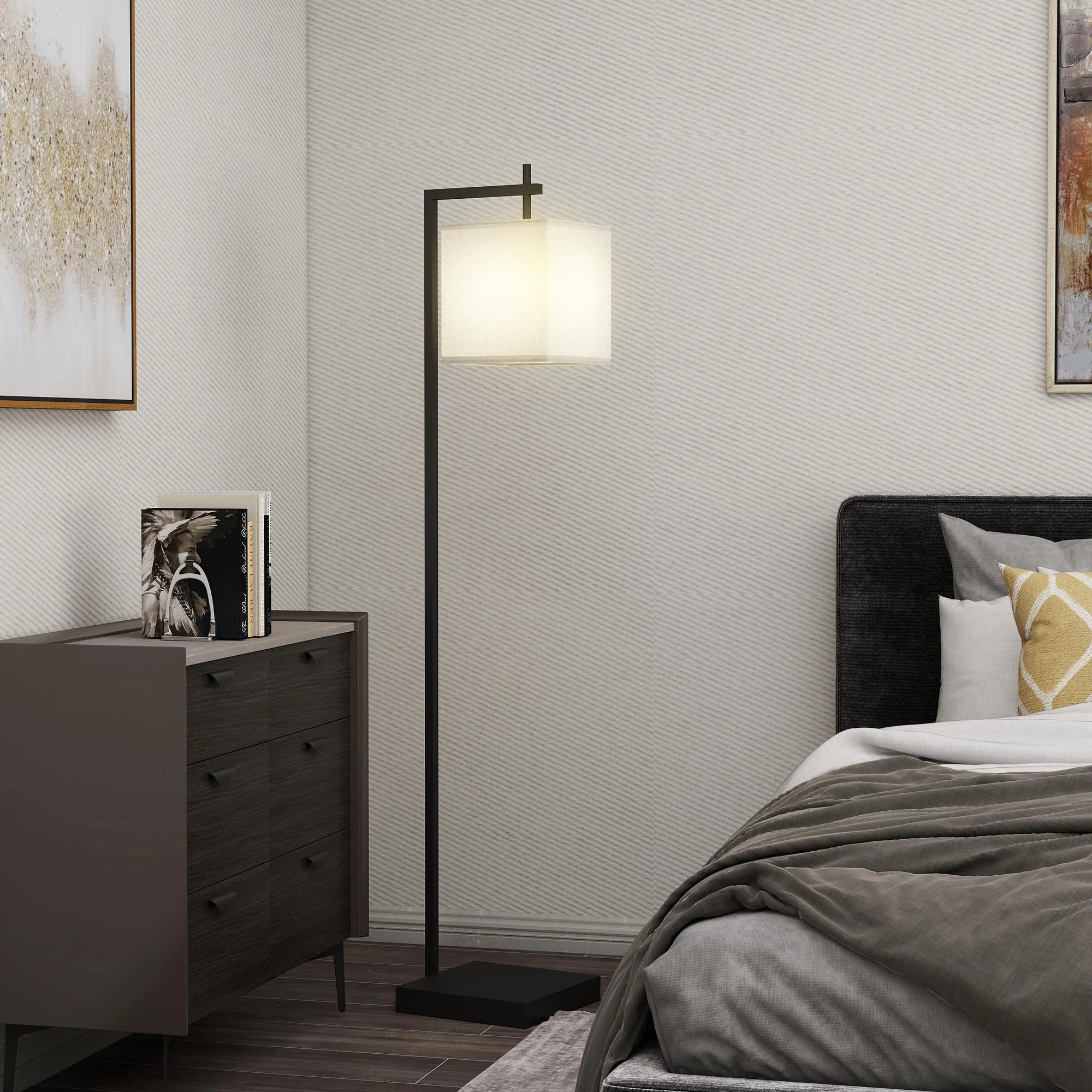HOMCOM 66\" Modern Floor Lamp for Living Room with 10 Brightness Levels - Image 2