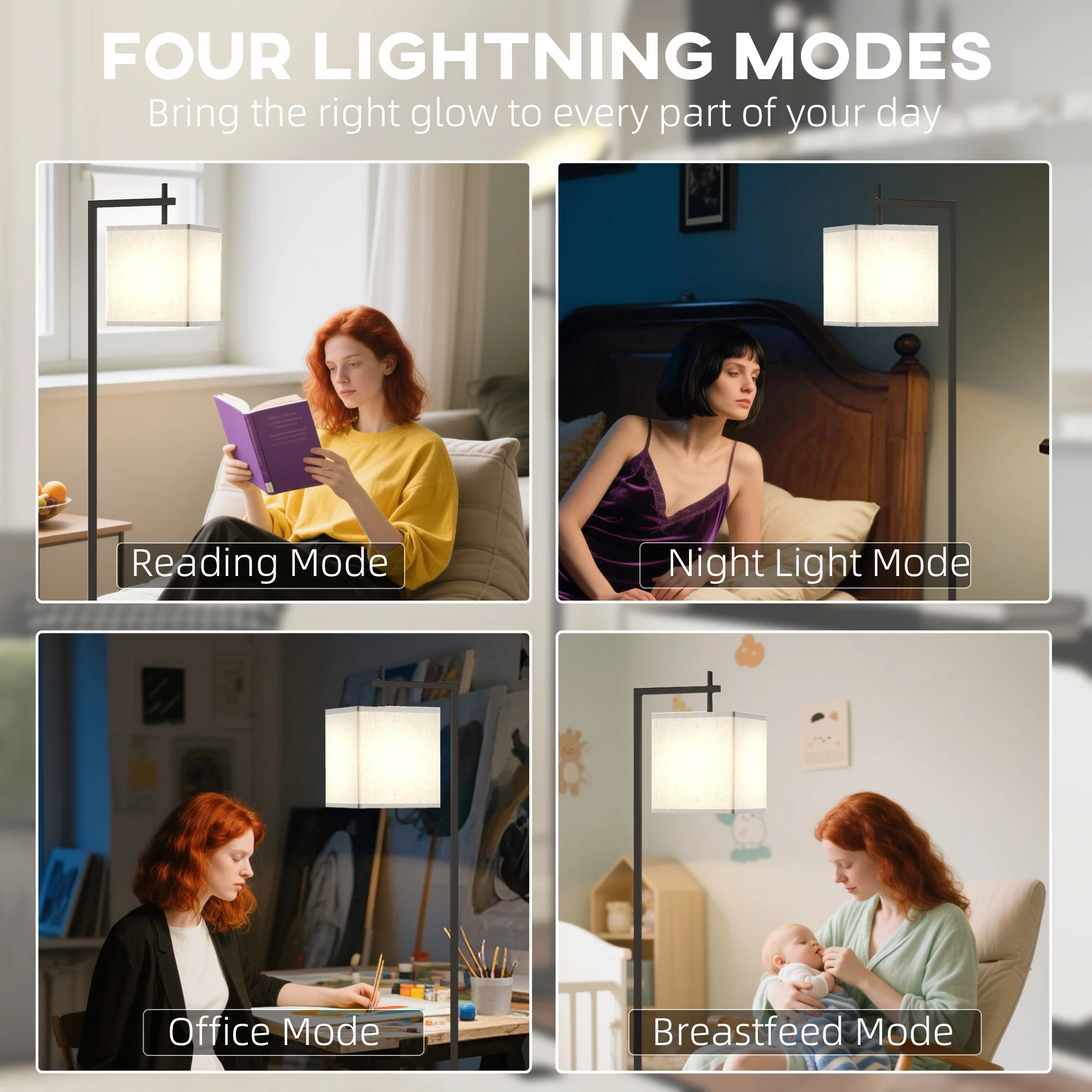 HOMCOM 66\" Modern Floor Lamp for Living Room with 10 Brightness Levels - Image 4