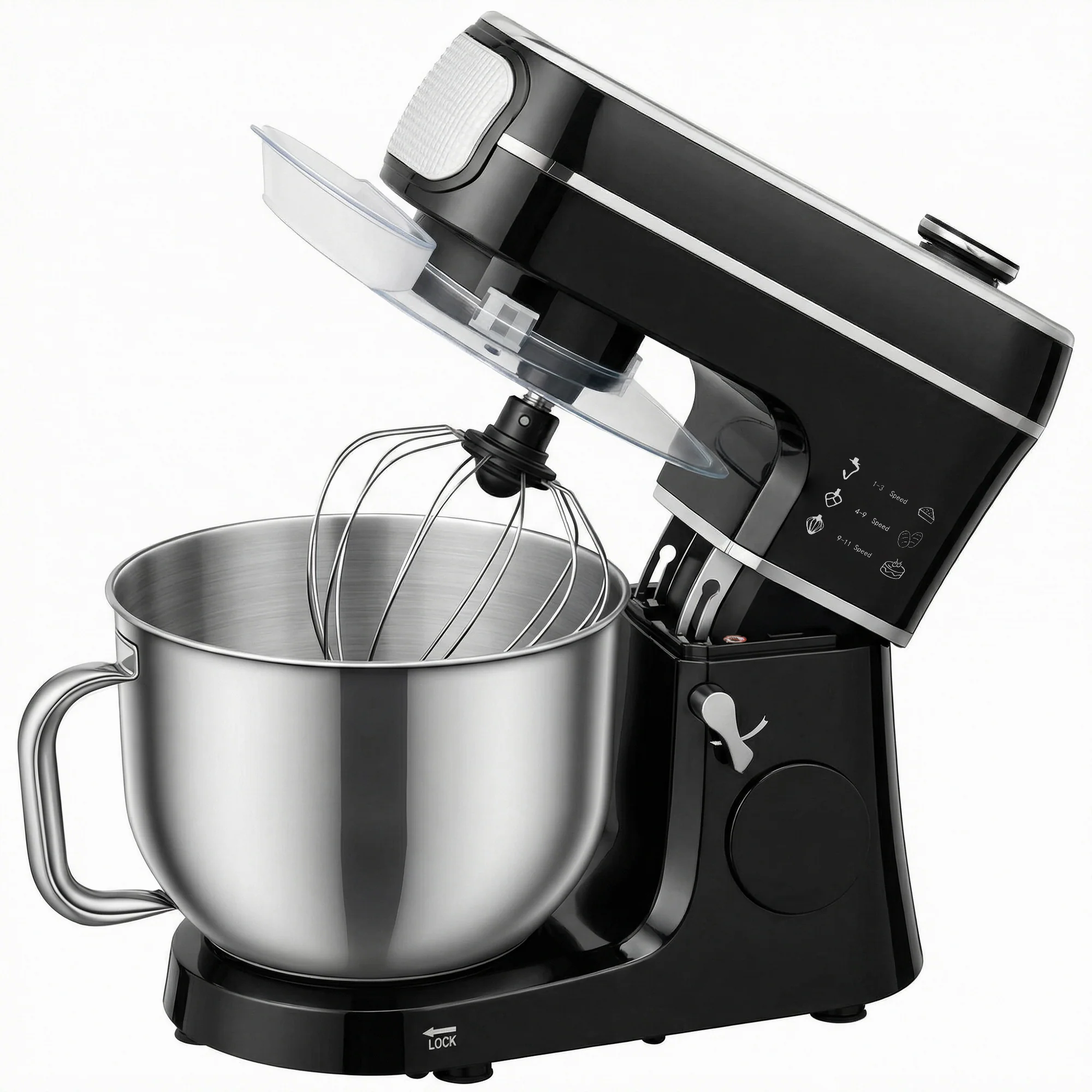 HOMCOM 6L 1400W Stand Mixer With 11 Speeds & Fermentation Function, Black