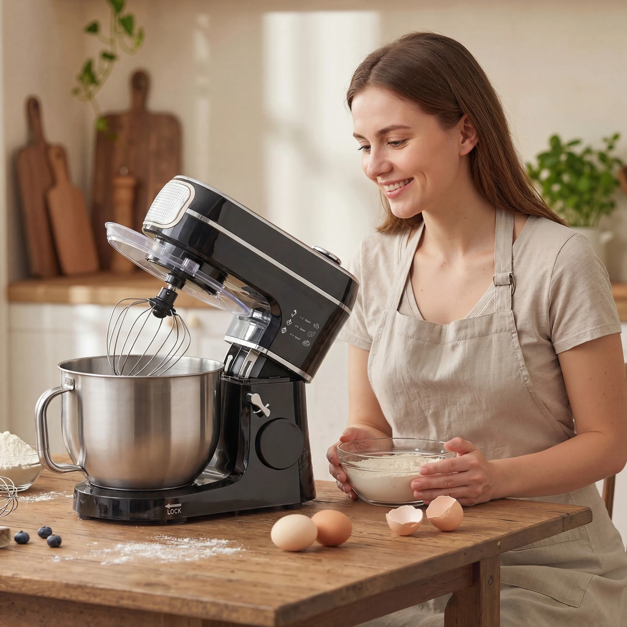 HOMCOM 6L 1400W Stand Mixer With 11 Speeds & Fermentation Function, Black - Image 9