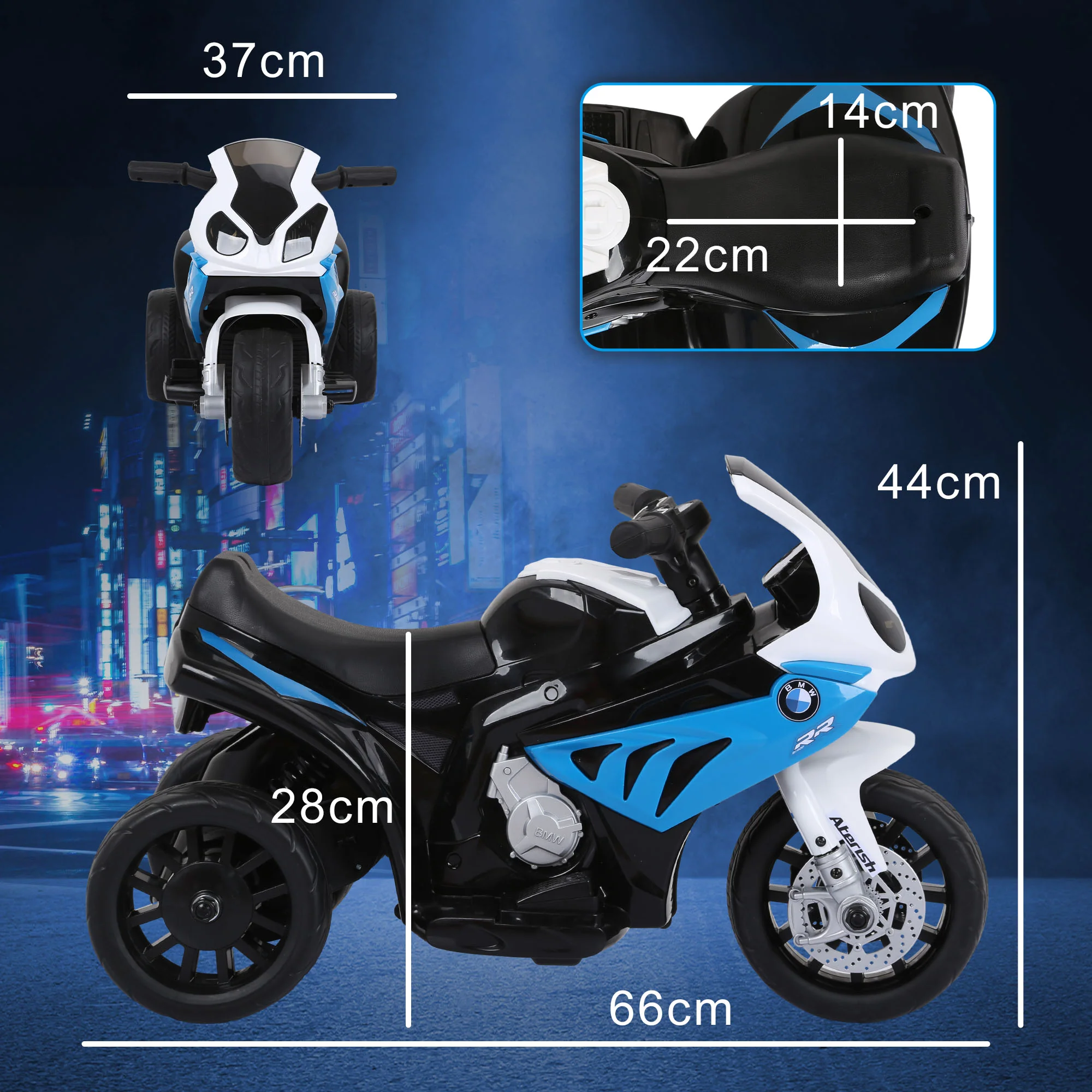HOMCOM 6V BMW S1000RR Licensed Electric Motorbike For Kids, Blue - Image 6