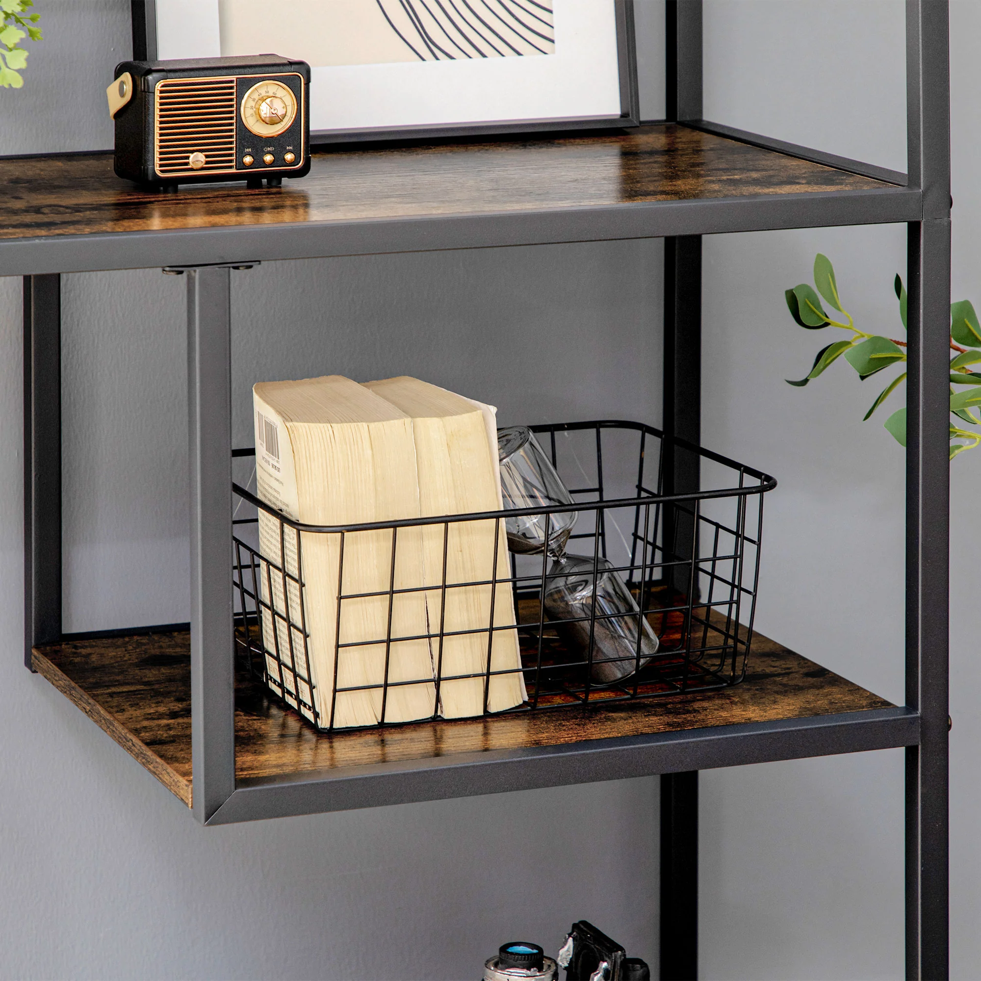 HOMCOM 7 Tier Storage Shelves, Free Standing Book Shelf for Study, Living Room - Image 8